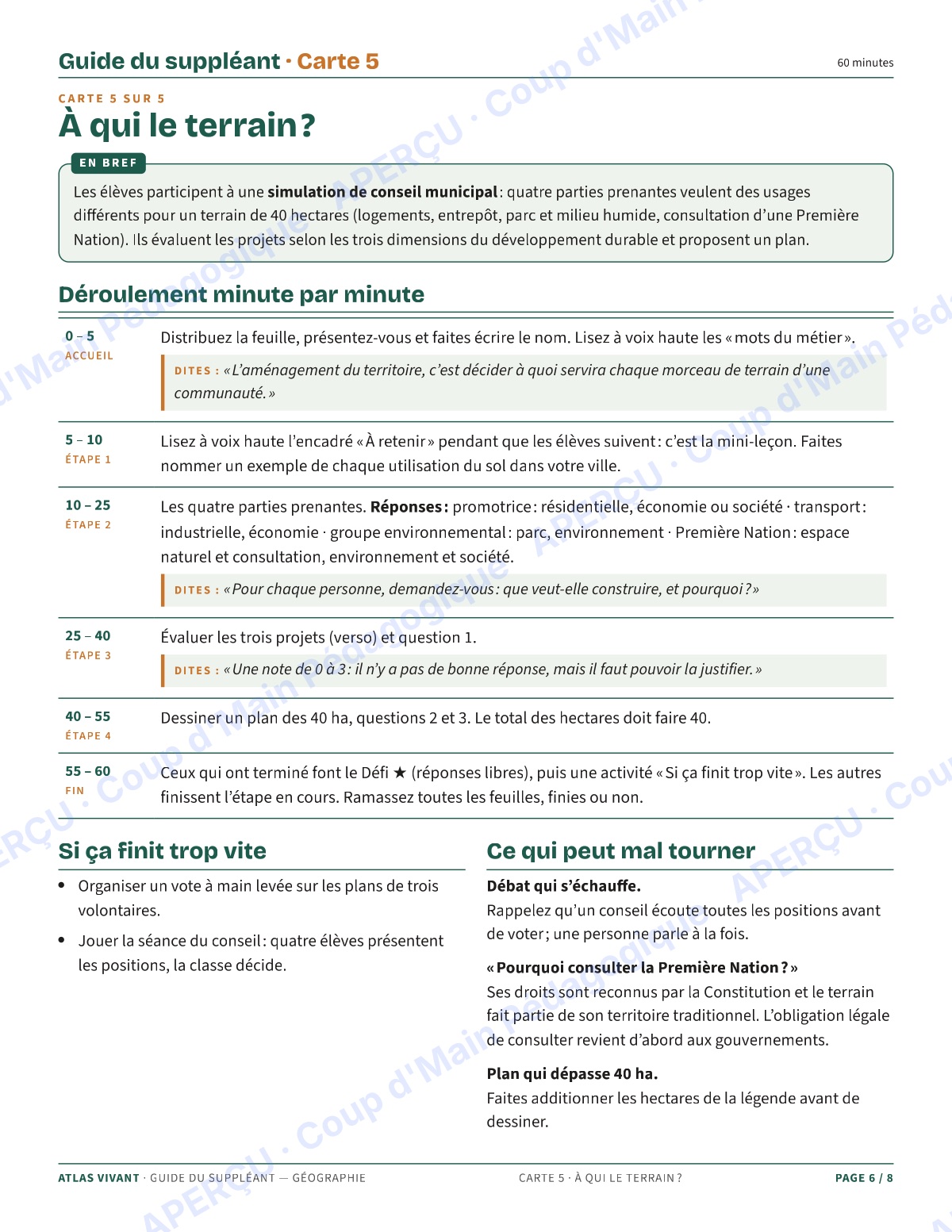 Page 6 — Géographie du Canada — 9e-10e année, suppléance