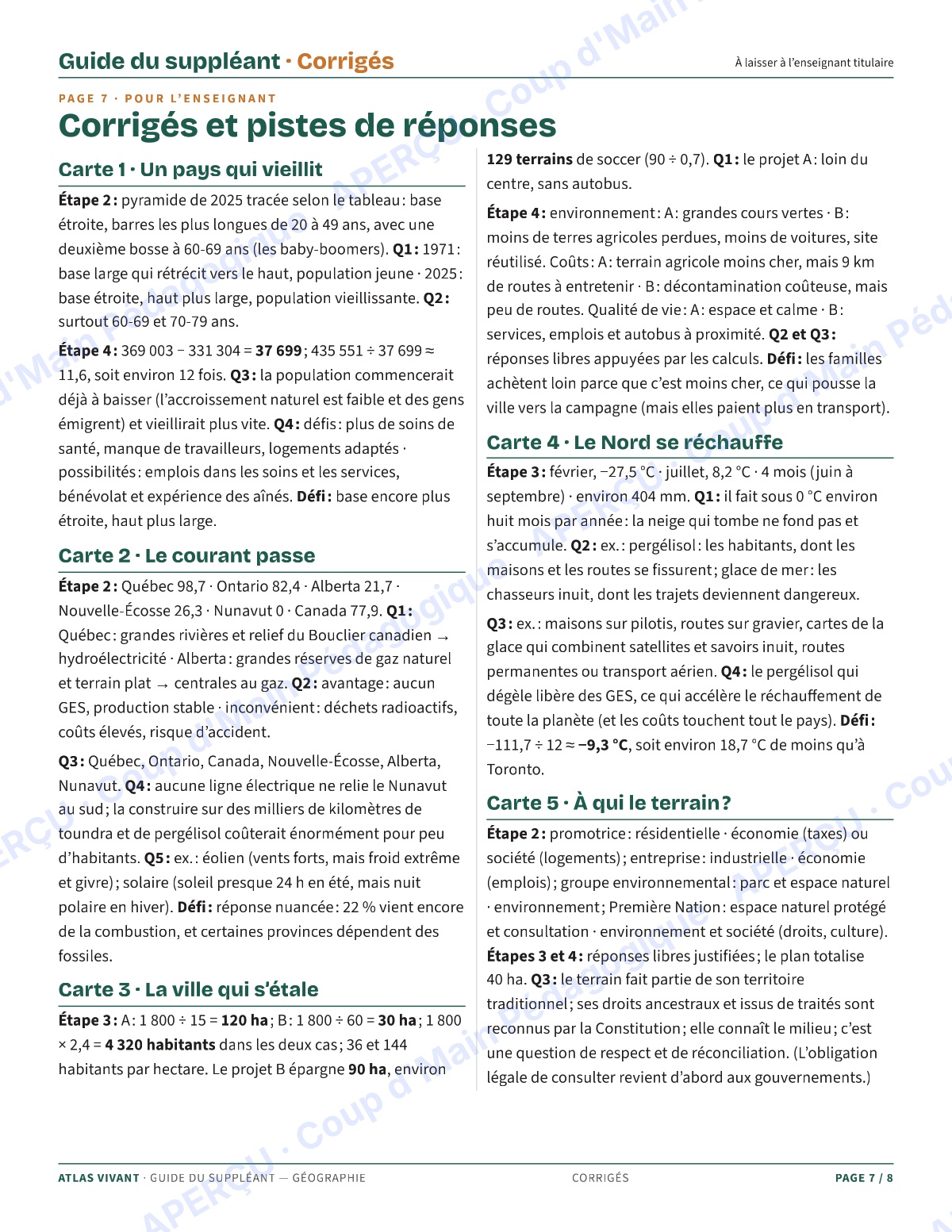 Page 7 — Géographie du Canada — 9e-10e année, suppléance