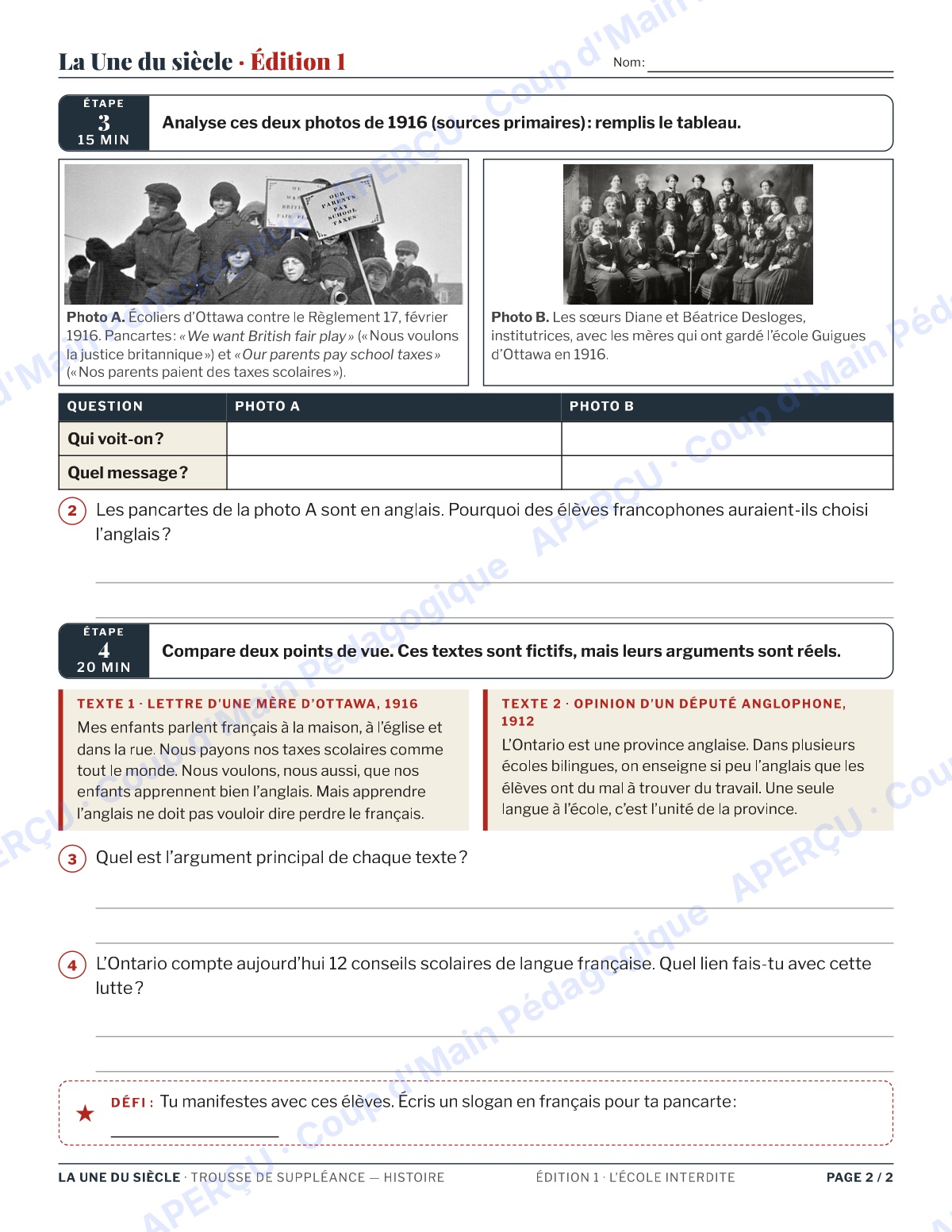 Page 2 — L'histoire du Canada — 9e-10e année, suppléance