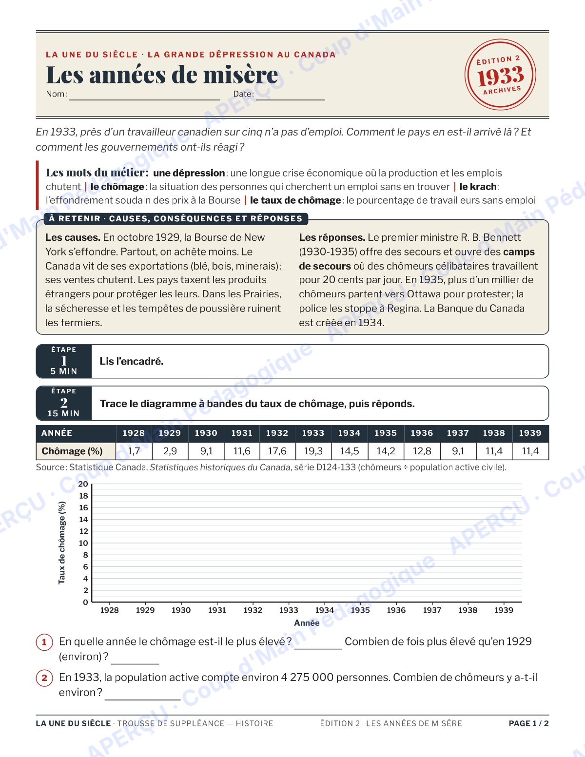 Page 3 — L'histoire du Canada — 9e-10e année, suppléance
