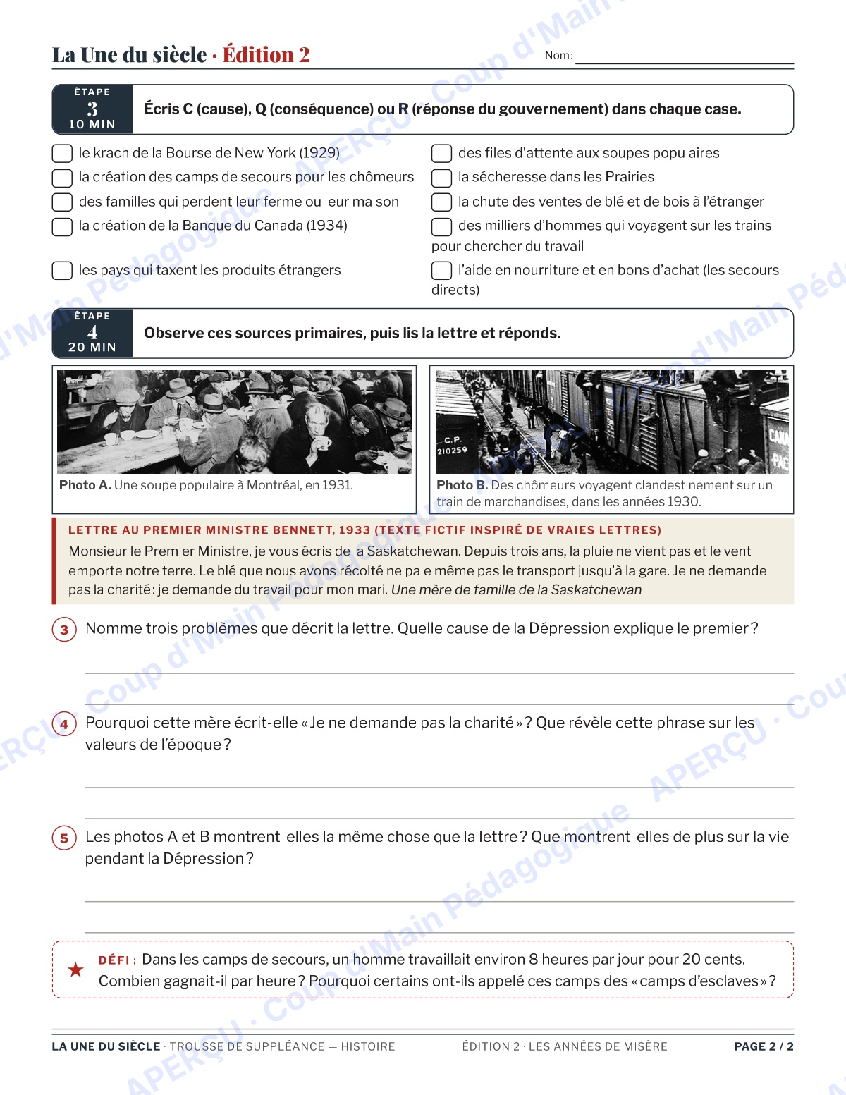 Page 4 — L'histoire du Canada — 9e-10e année, suppléance