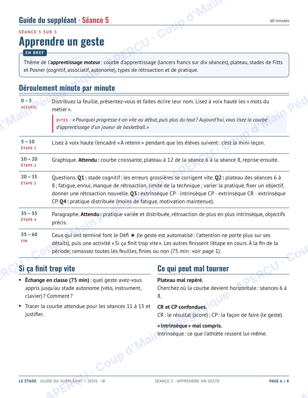Page 6 — Sciences du sport IB (SEHS) — 11e-12e, suppléance