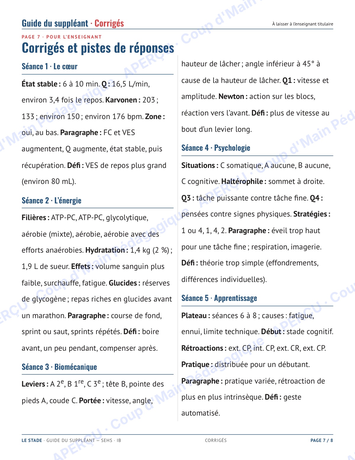 Page 7 — Sciences du sport IB (SEHS) — 11e-12e, suppléance