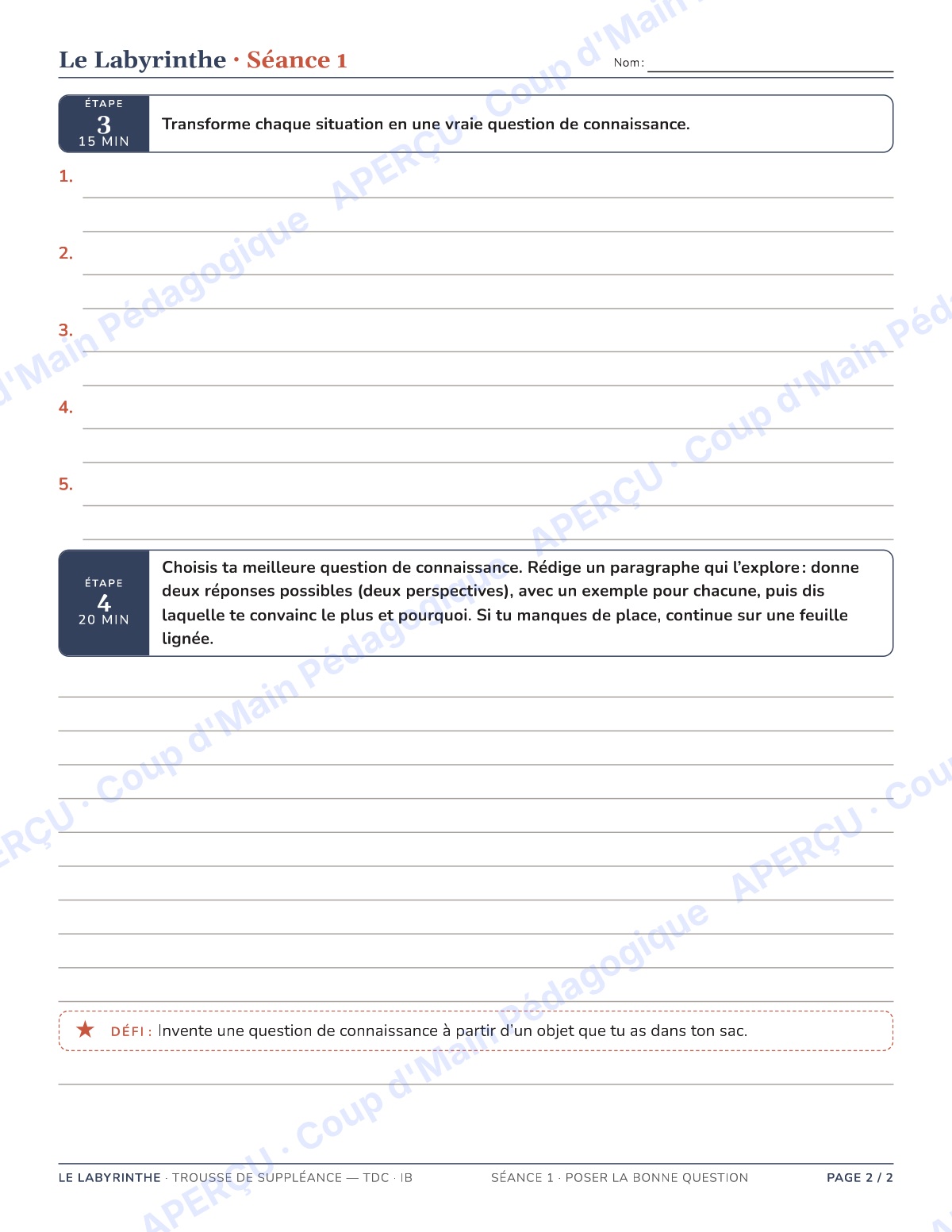 Page 2 — TdC IB — 11e-12e, trousse de suppléance