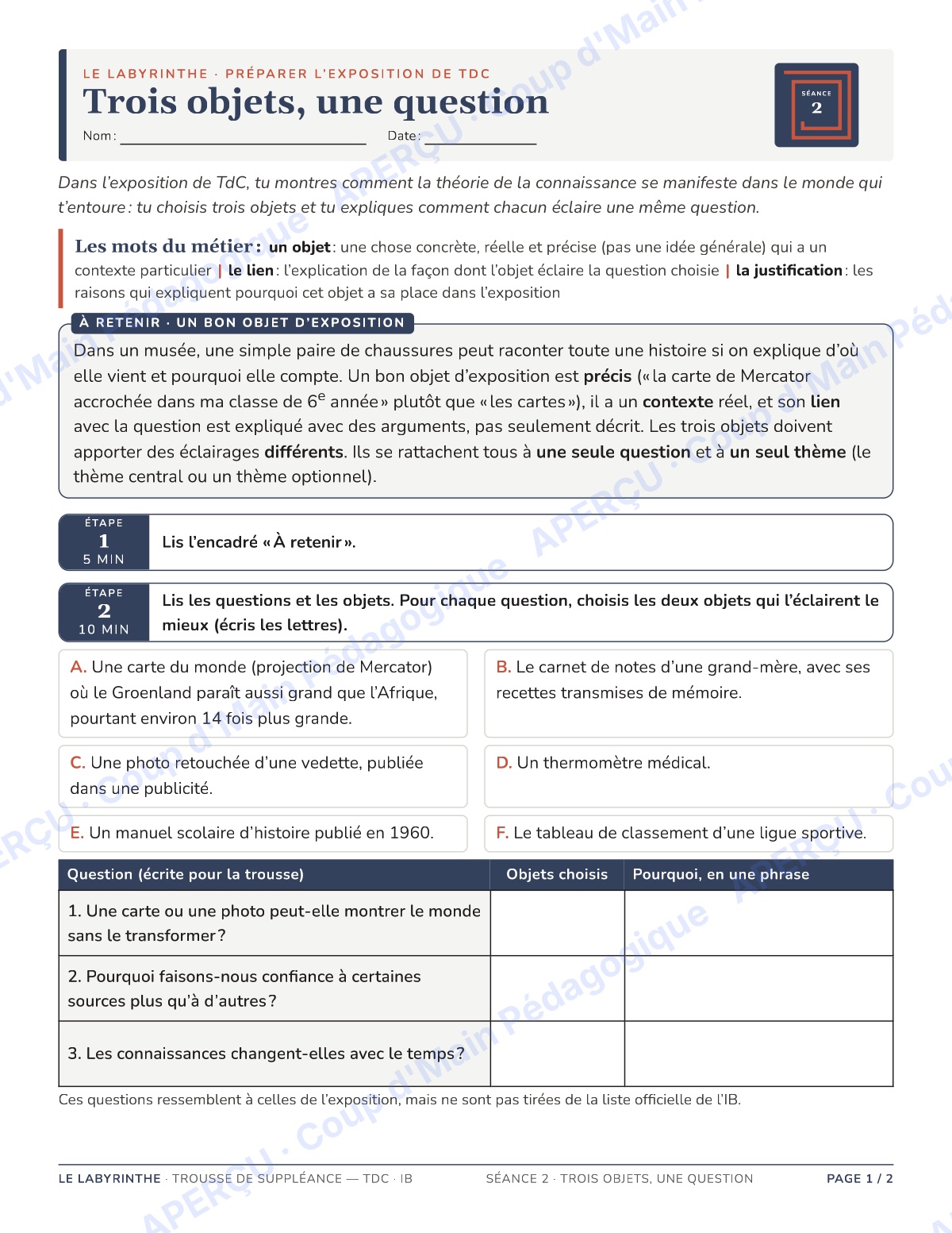 Page 3 — TdC IB — 11e-12e, trousse de suppléance