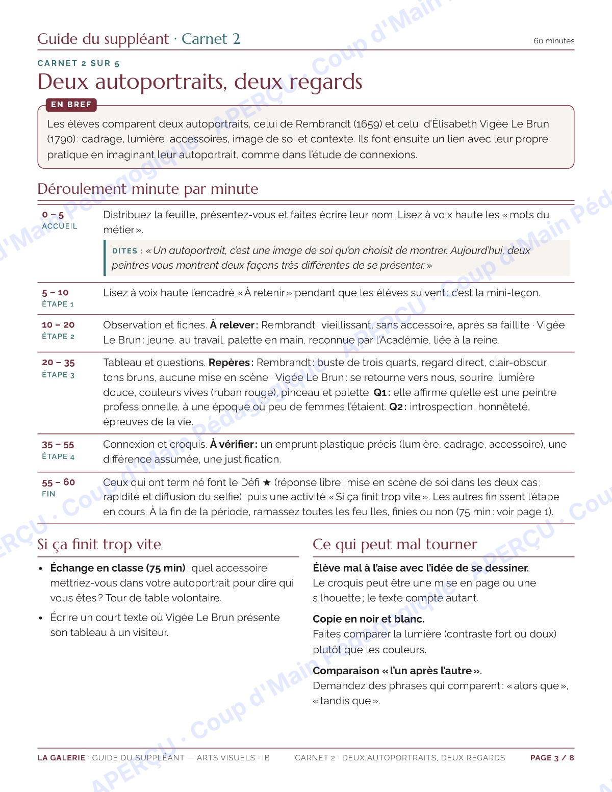 Page 3 — Arts visuels IB — 11e-12e, trousse de suppléance