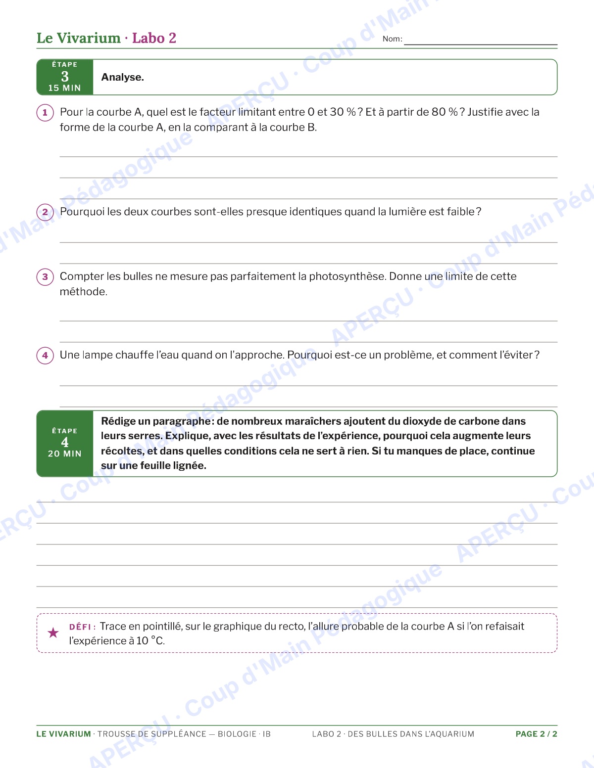 Page 4 — Biologie IB — 11e-12e, trousse de suppléance