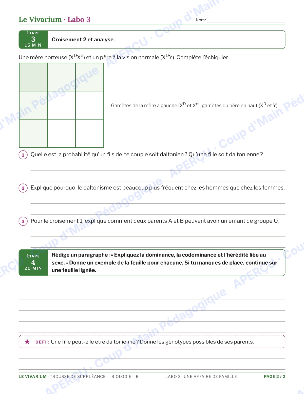 Page 6 — Biologie IB — 11e-12e, trousse de suppléance