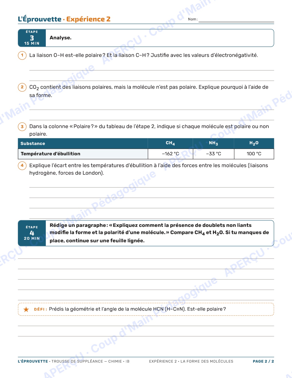 Page 4 — Chimie IB — 11e-12e, trousse de suppléance