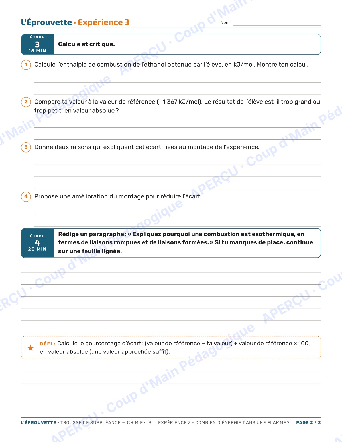 Page 6 — Chimie IB — 11e-12e, trousse de suppléance