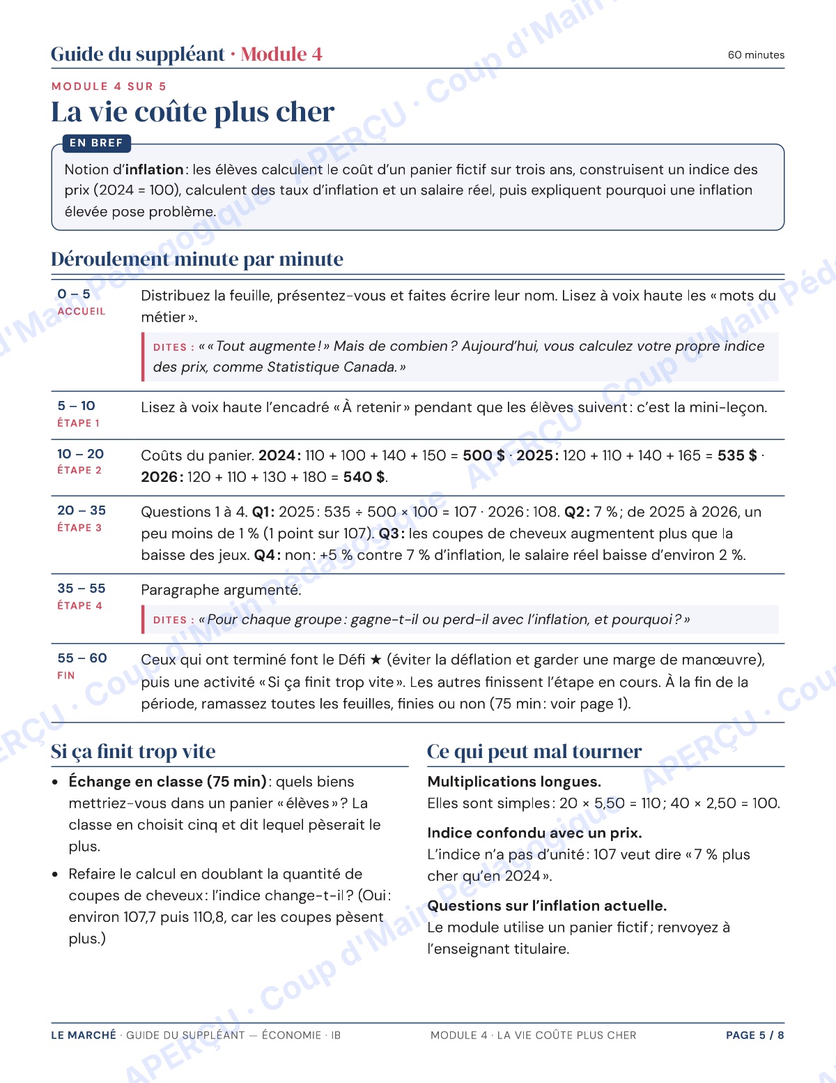 Page 5 — Économie IB — 11e-12e, trousse de suppléance