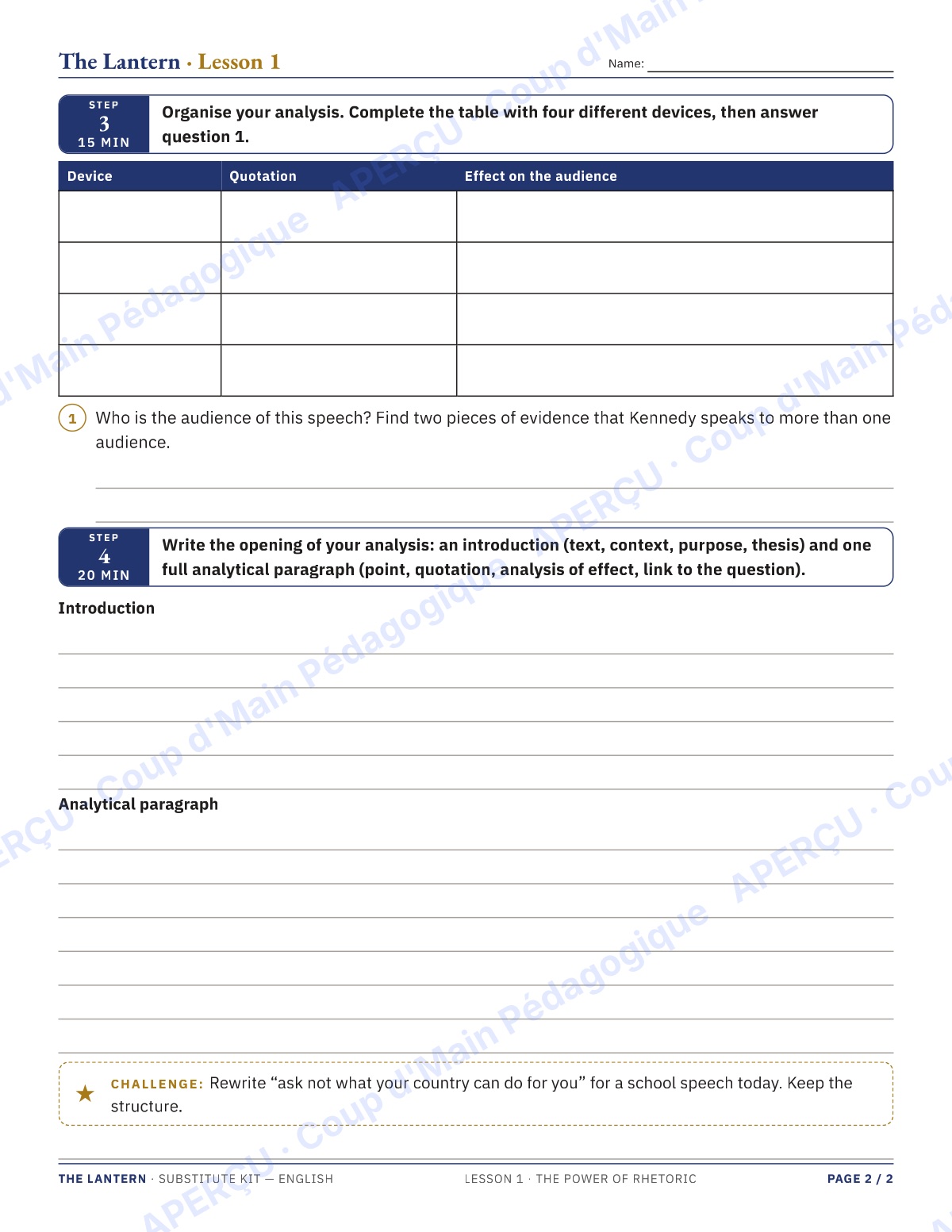 Page 2 — English A IB — 11e-12e, trousse de suppléance