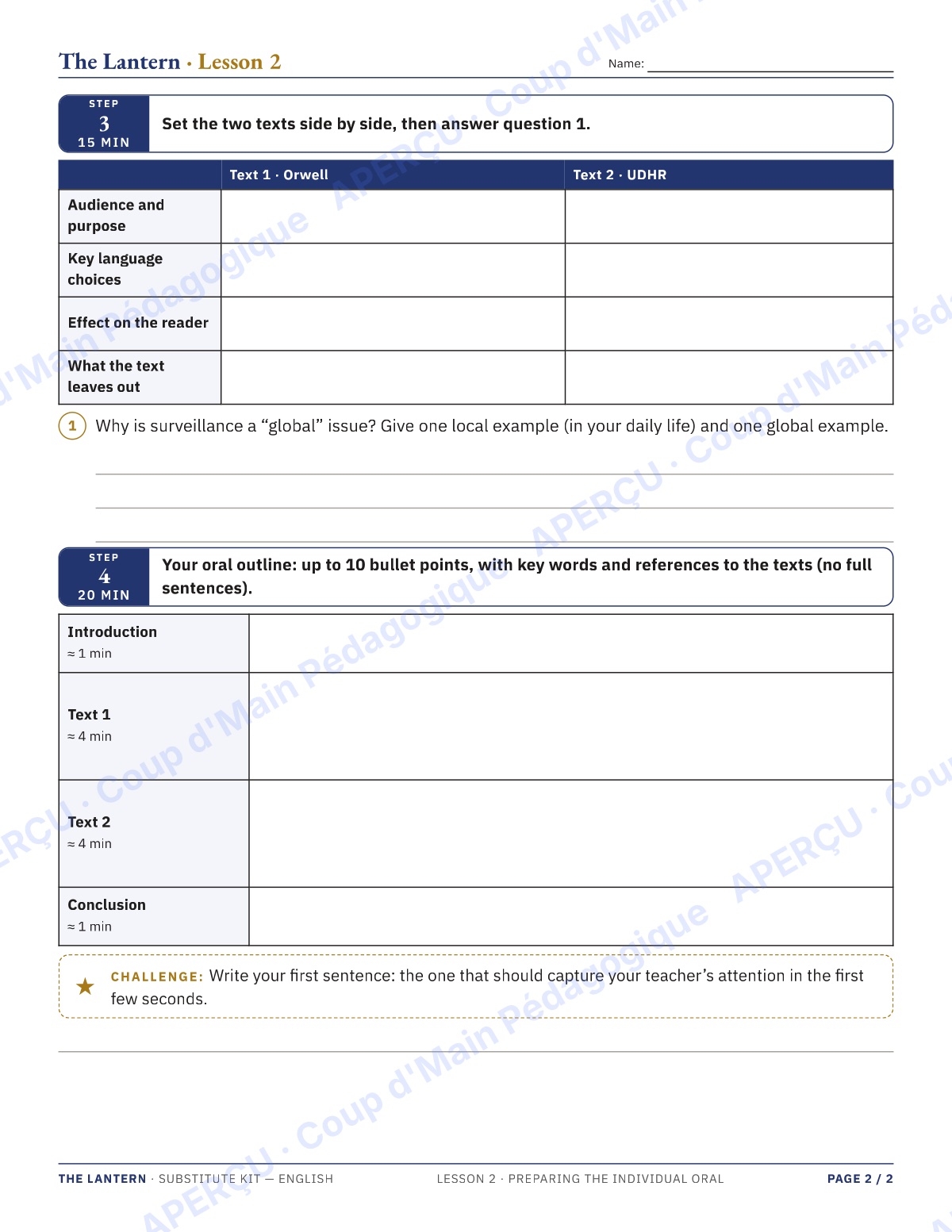 Page 4 — English A IB — 11e-12e, trousse de suppléance