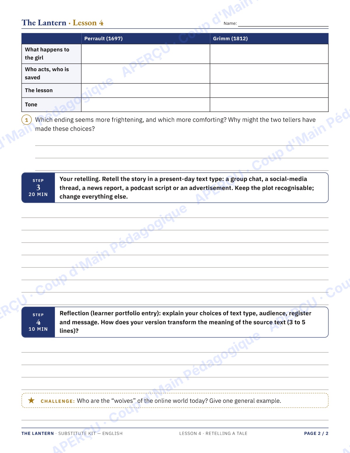 Page 8 — English A IB — 11e-12e, trousse de suppléance