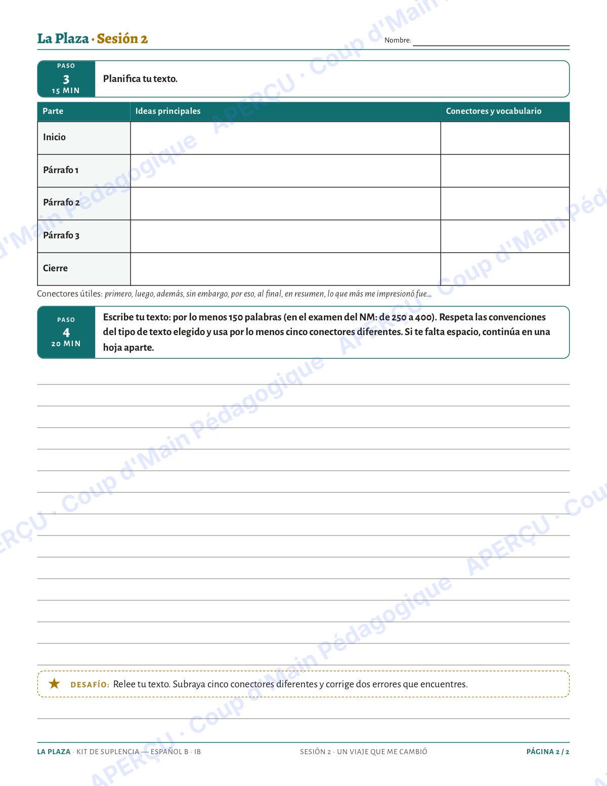 Page 4 — Espagnol B IB — 11e-12e, trousse de suppléance