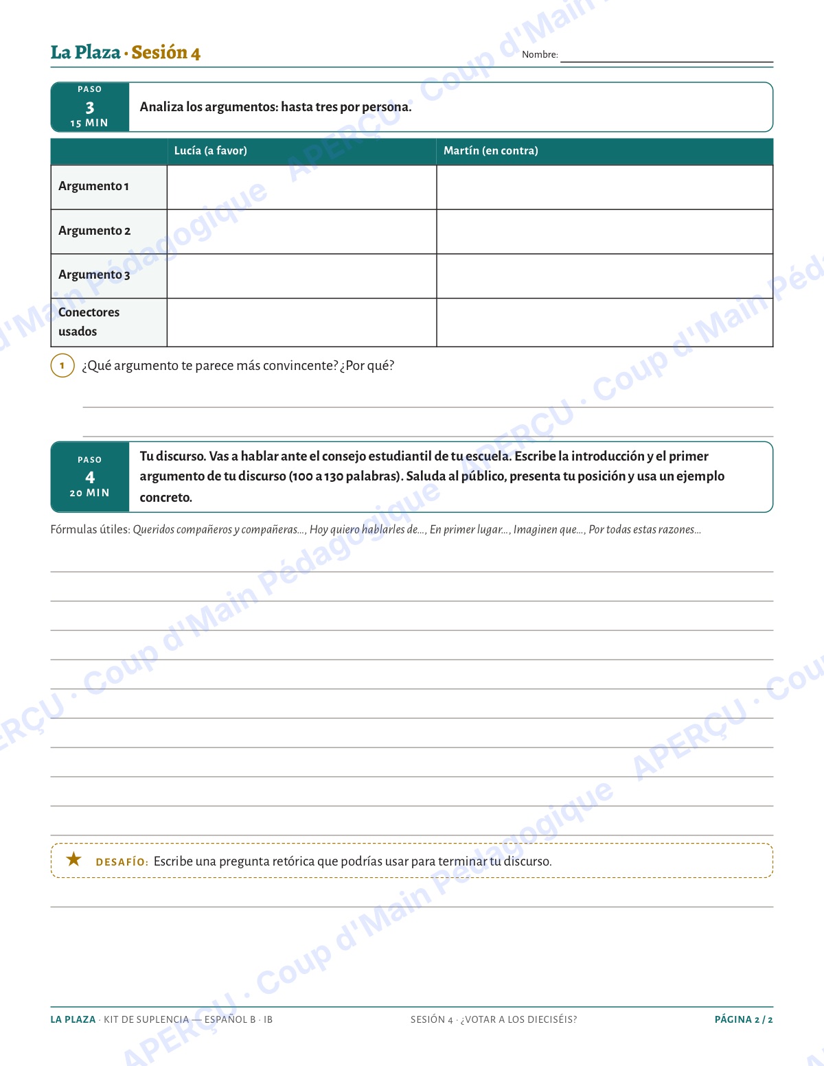 Page 8 — Espagnol B IB — 11e-12e, trousse de suppléance