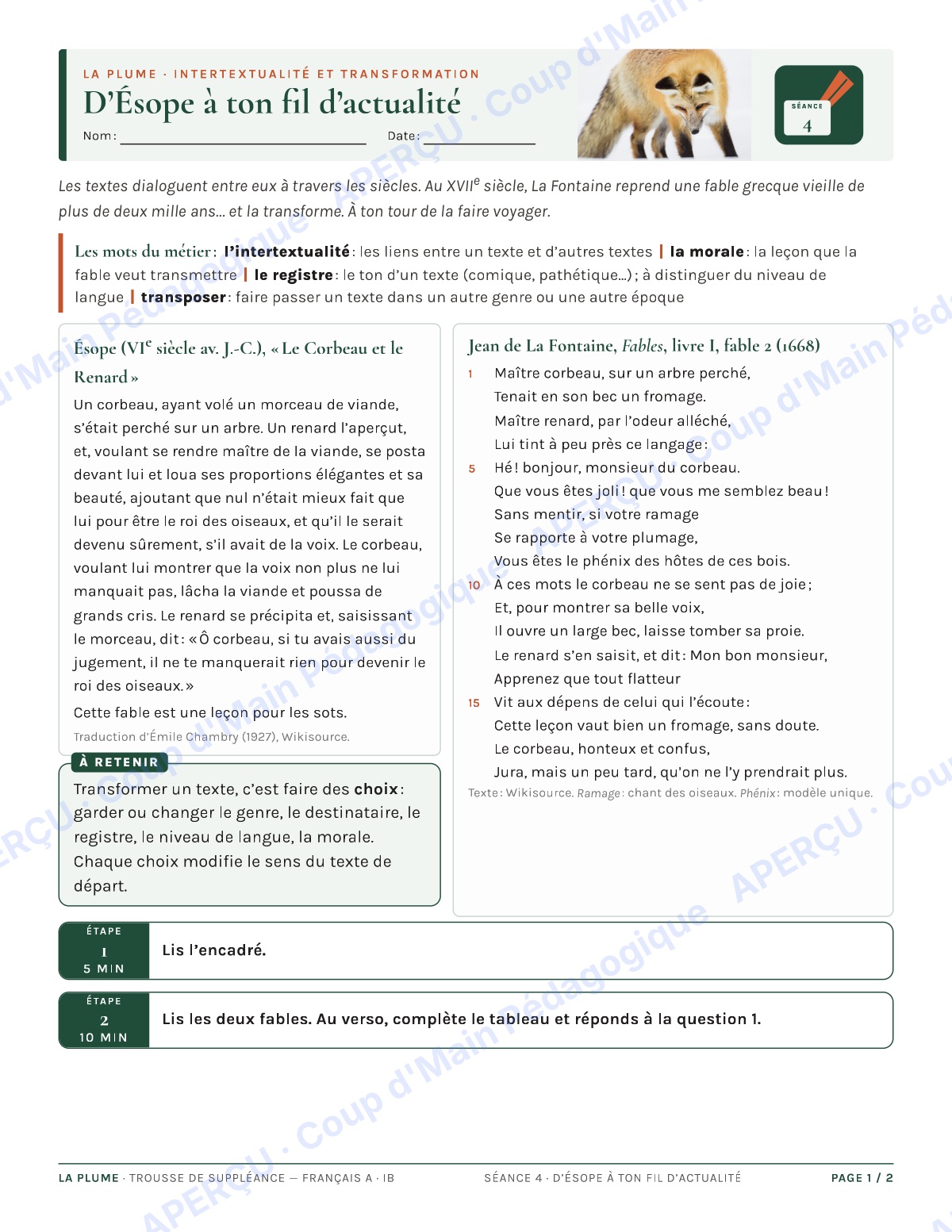 Page 7 — Français A IB — 11e-12e, trousse de suppléance