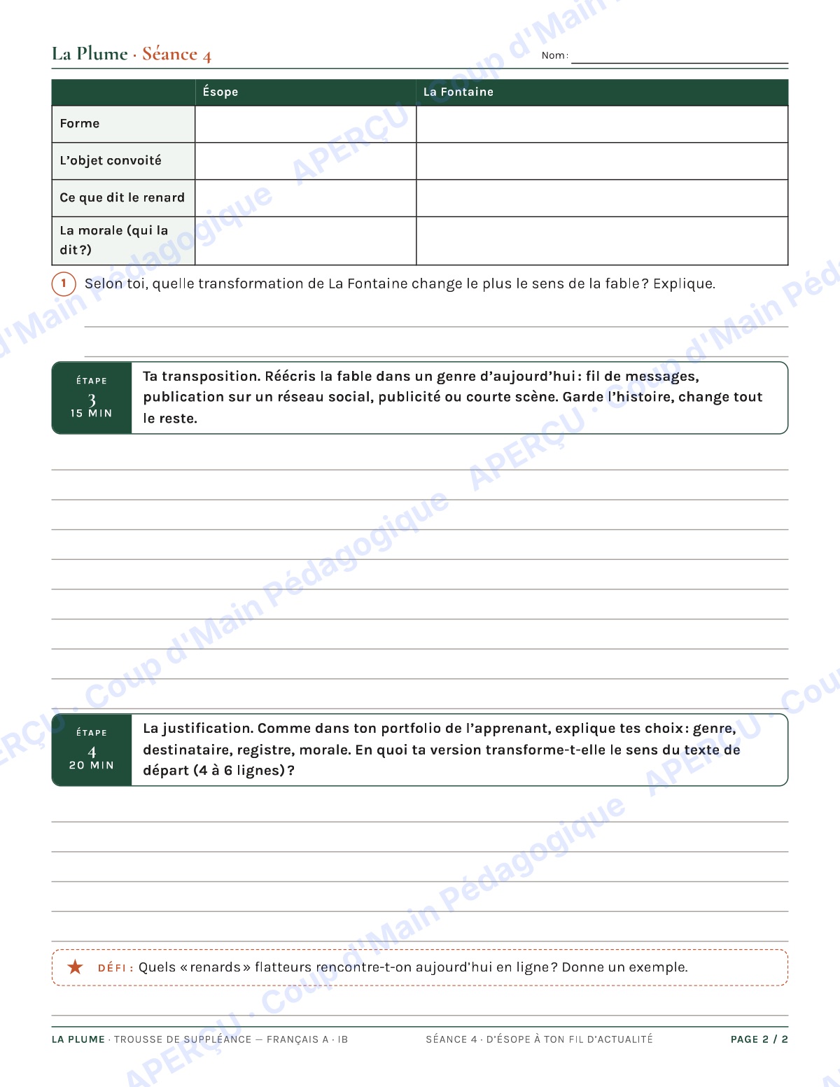 Page 8 — Français A IB — 11e-12e, trousse de suppléance