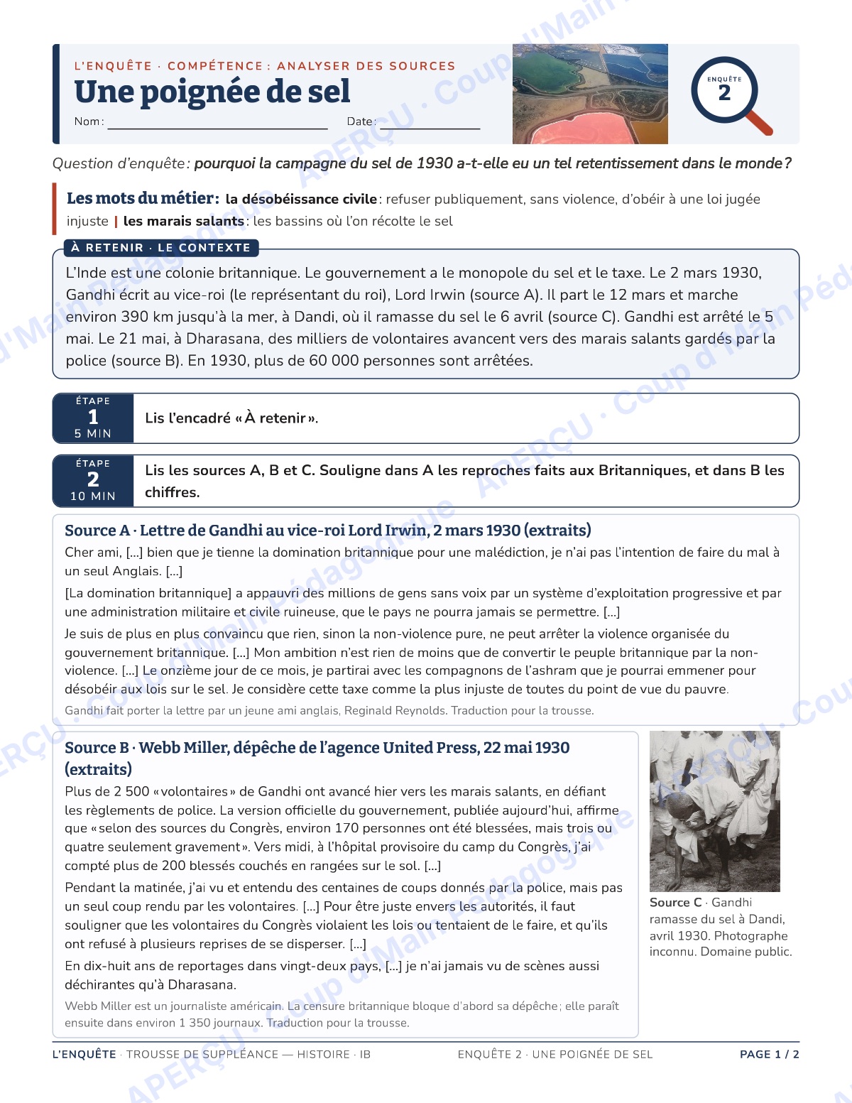 Page 3 — Histoire IB — 11e-12e, trousse de suppléance