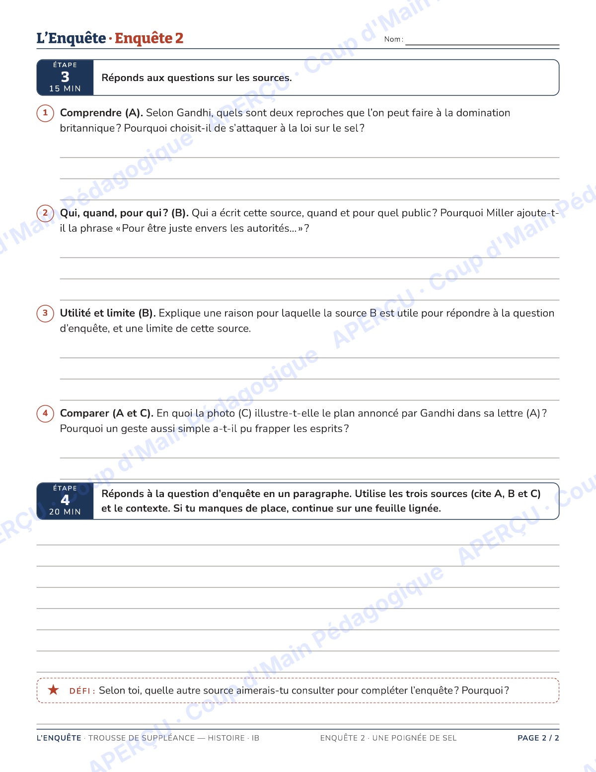Page 4 — Histoire IB — 11e-12e, trousse de suppléance