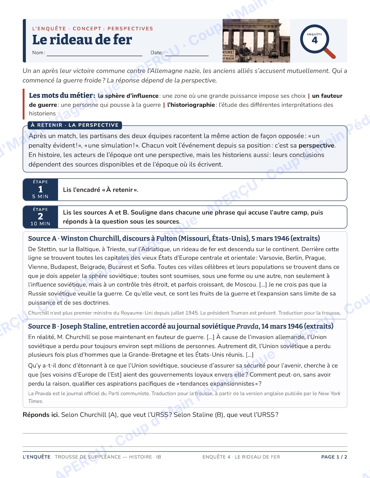 Page 7 — Histoire IB — 11e-12e, trousse de suppléance