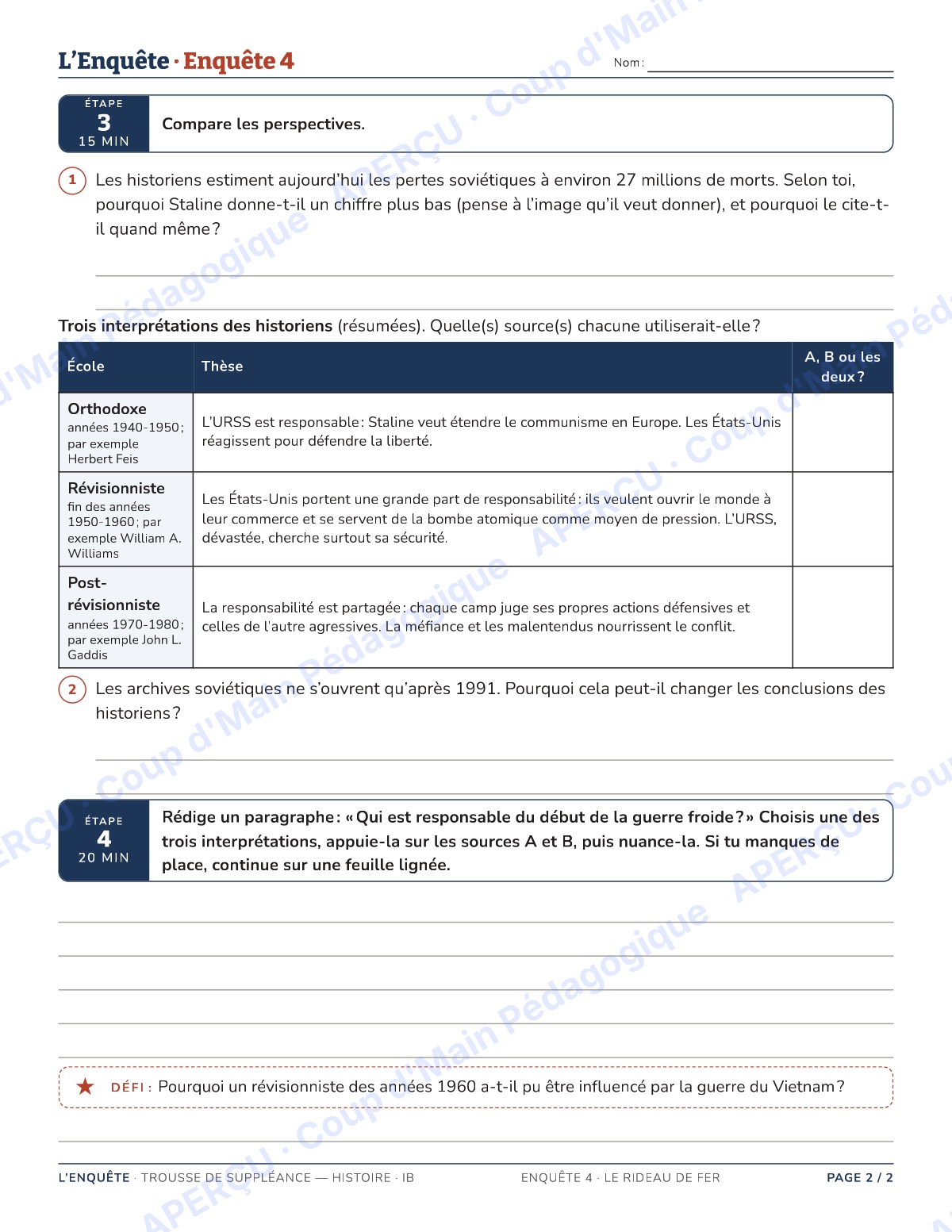 Page 8 — Histoire IB — 11e-12e, trousse de suppléance