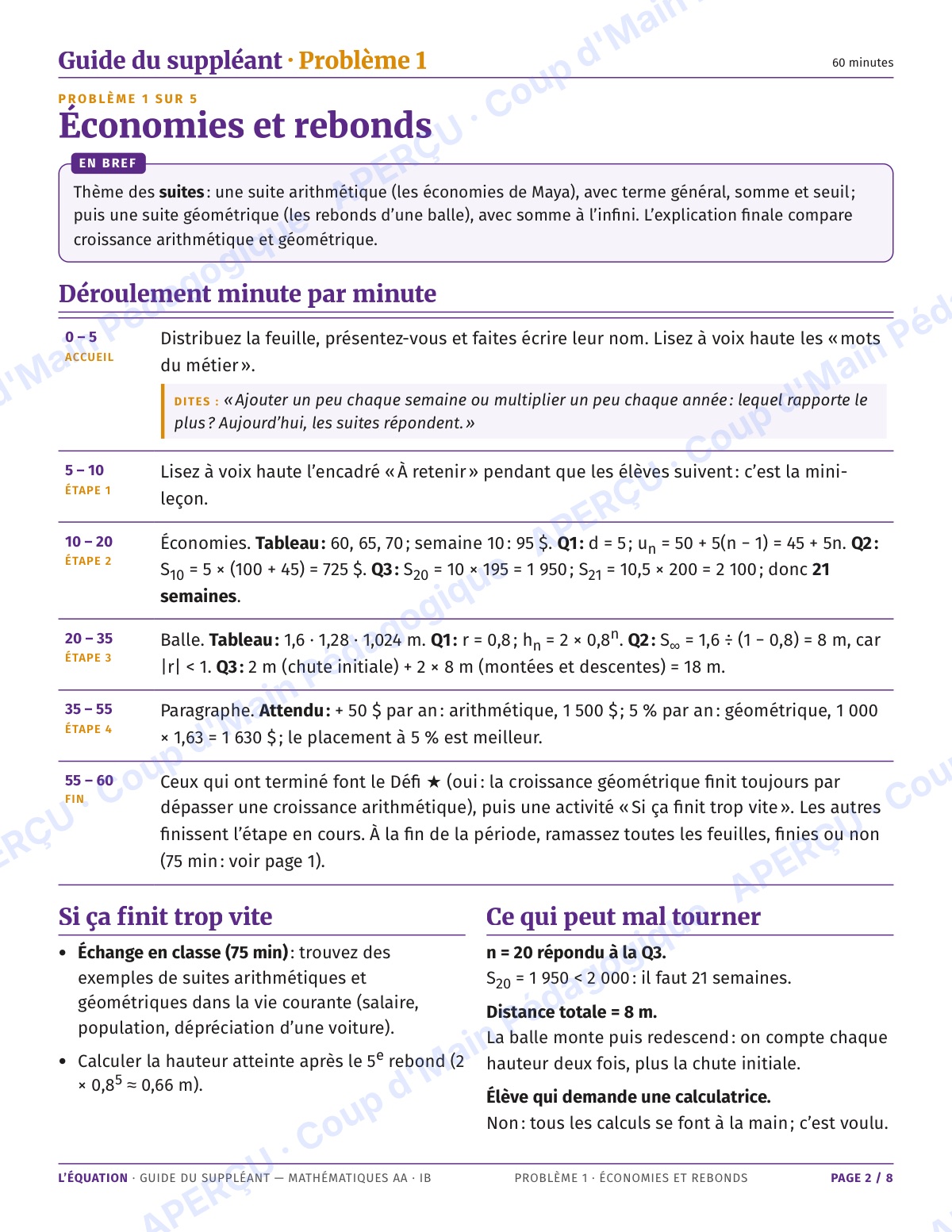 Page 2 — Maths AA IB — 11e-12e, trousse de suppléance