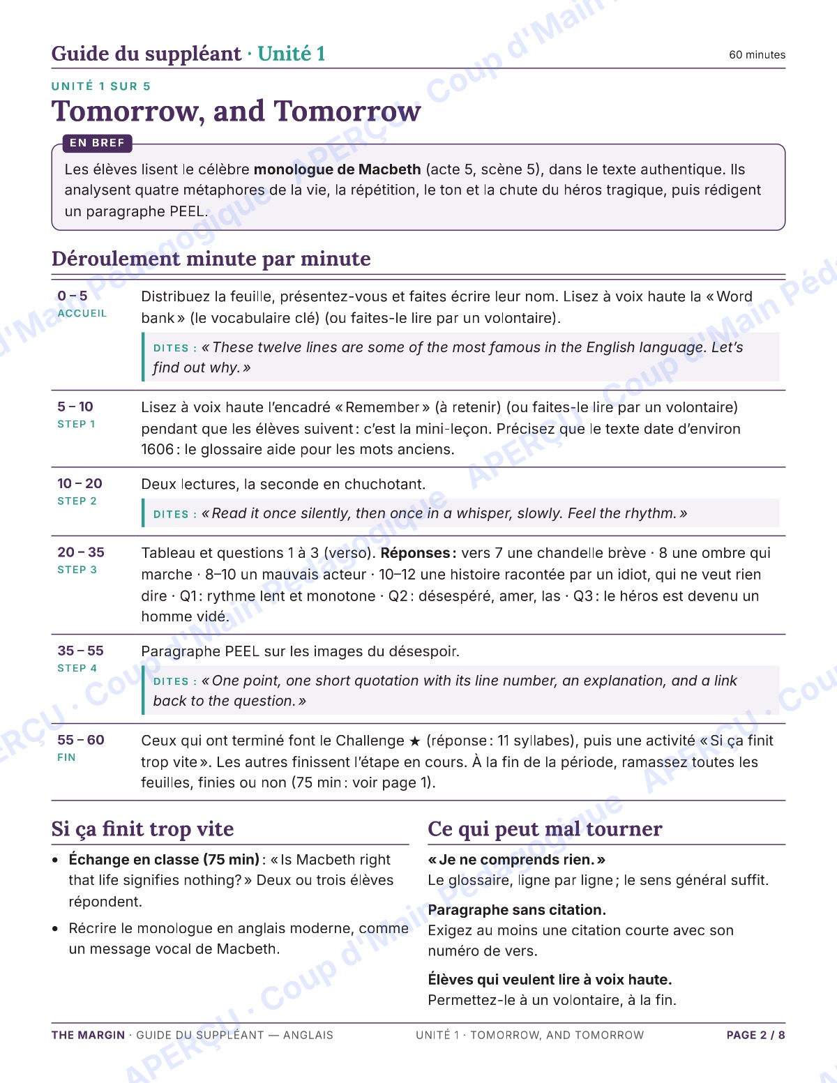 Page 2 — Anglais — 11e-12e, trousse de suppléance