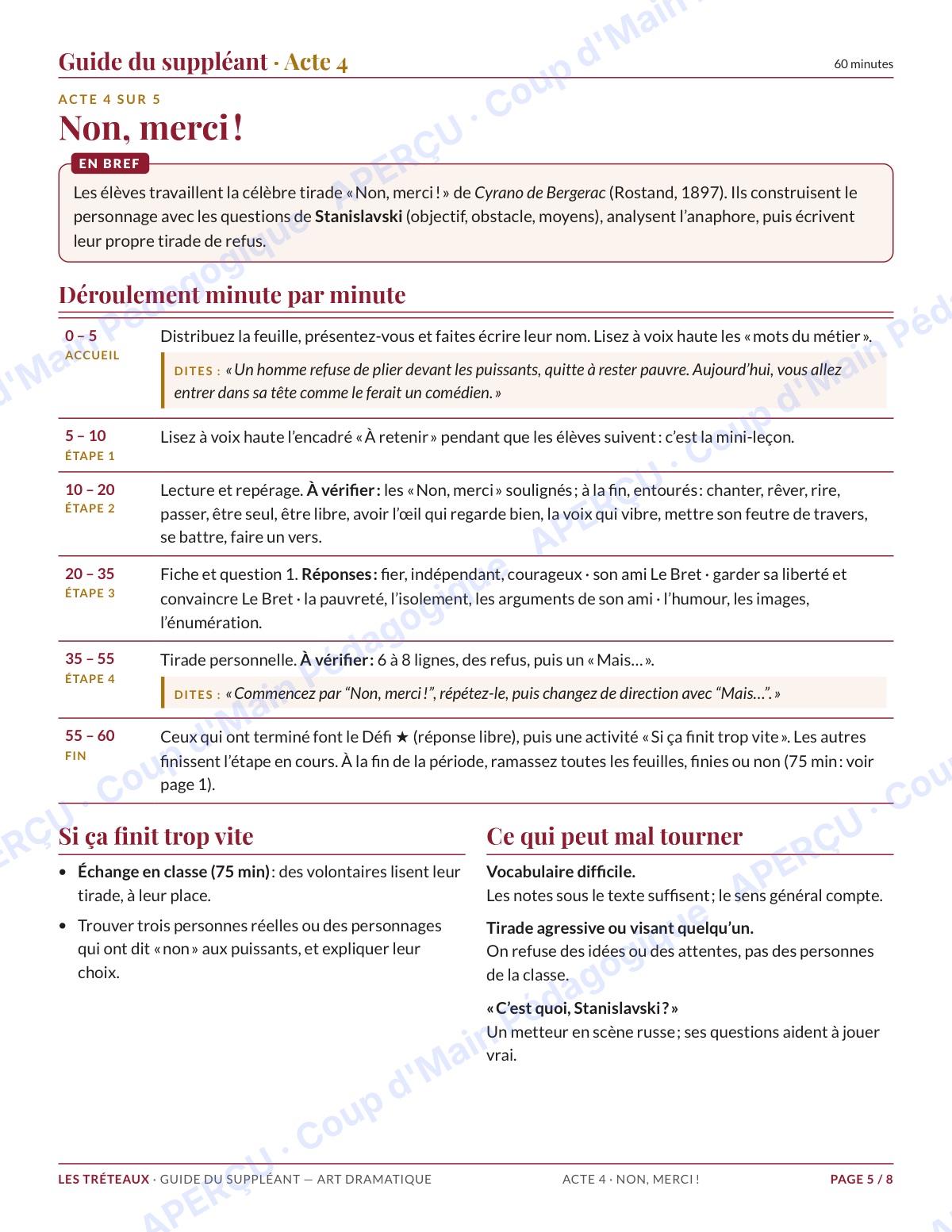 Page 5 — Art dramatique — 11e-12e, trousse de suppléance