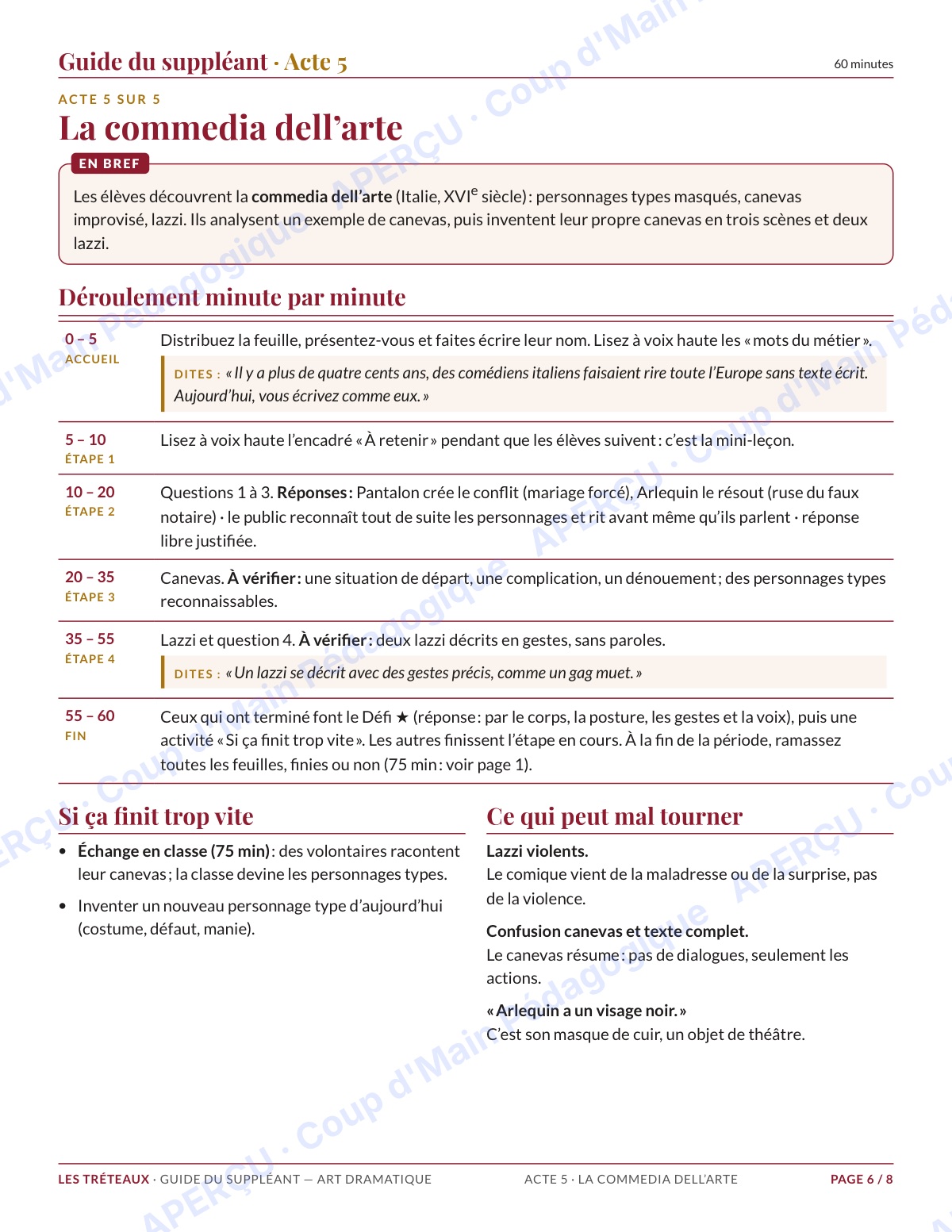 Page 6 — Art dramatique — 11e-12e, trousse de suppléance