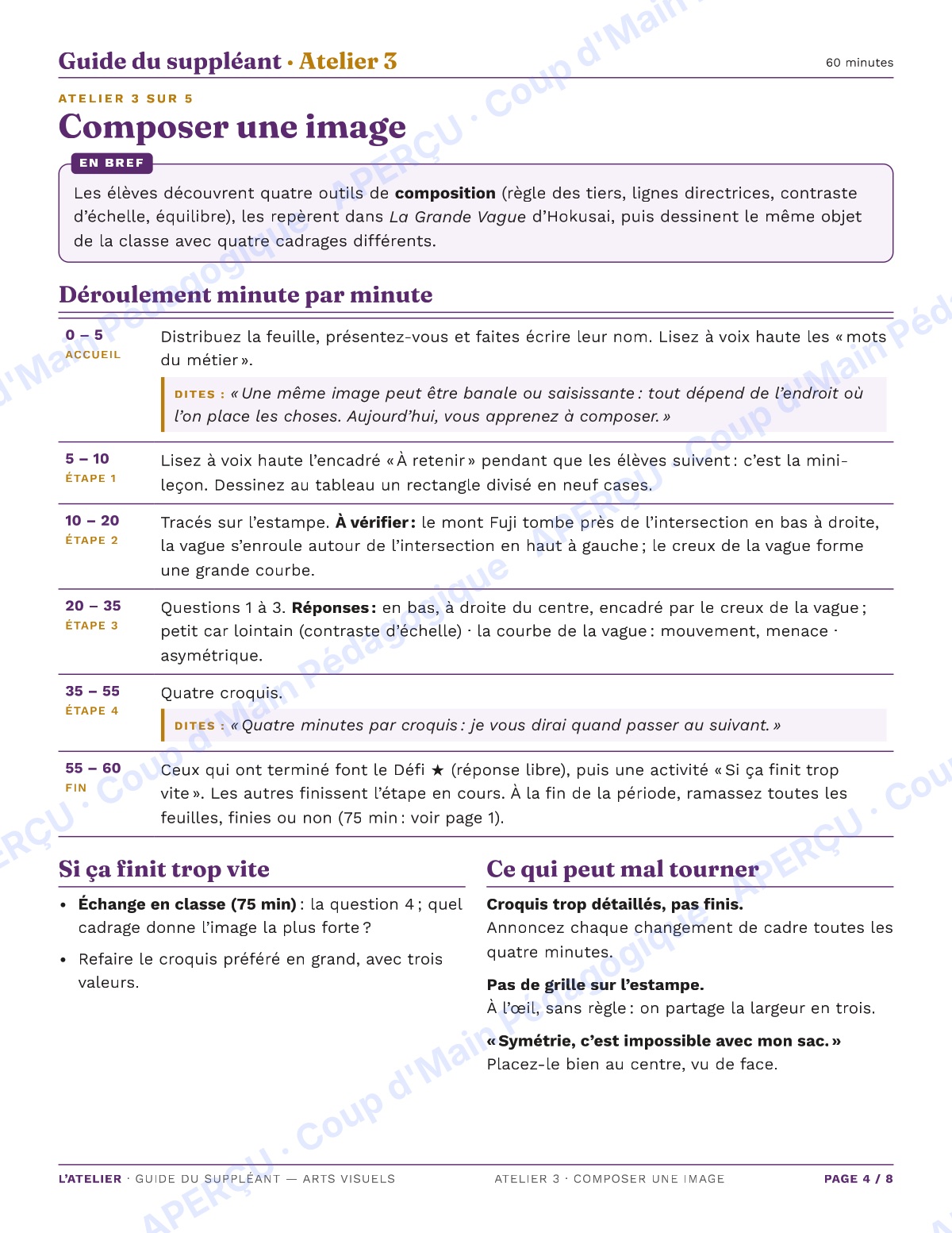 Page 4 — Arts visuels — 11e-12e, trousse de suppléance