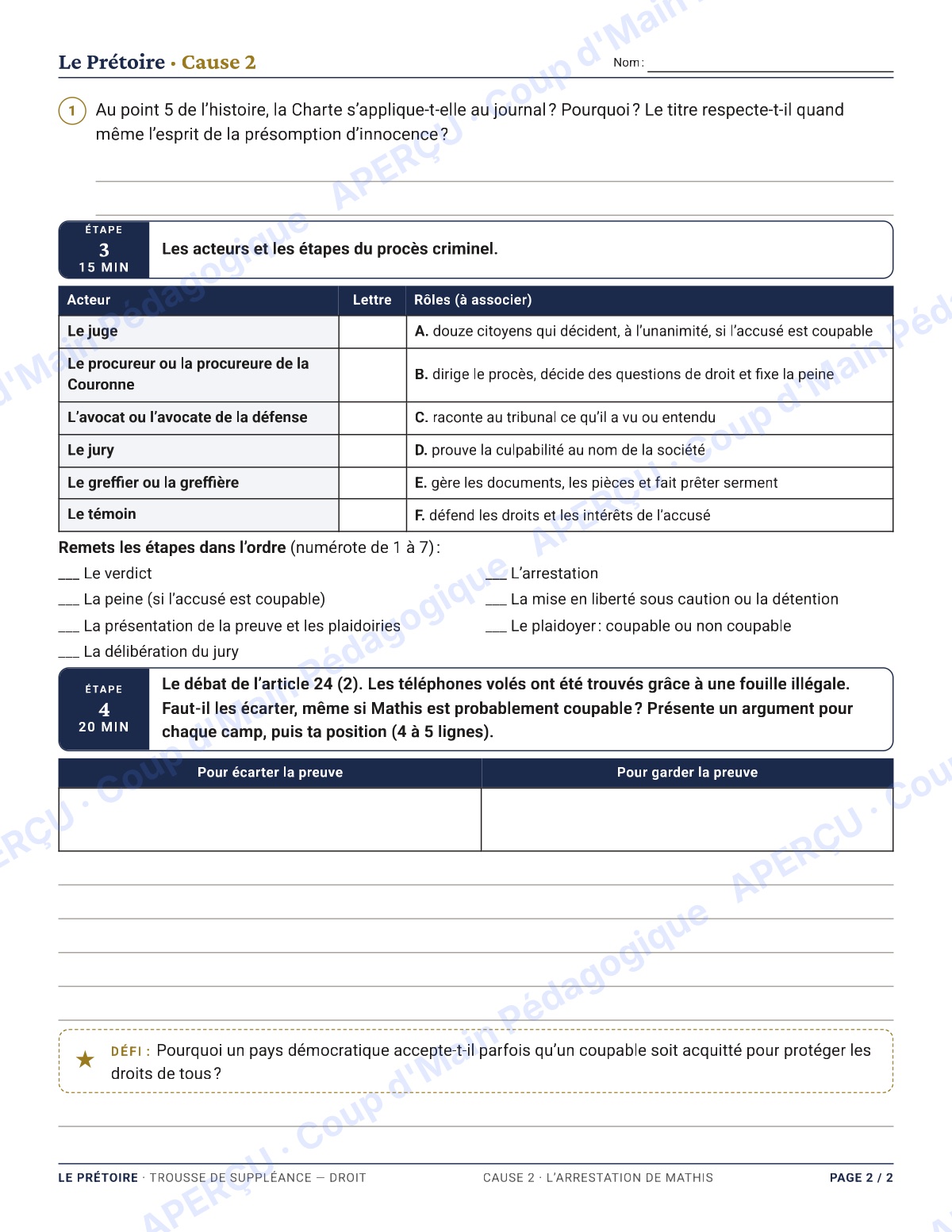 Page 4 — Droit criminel et civil — 11e-12e, suppléance