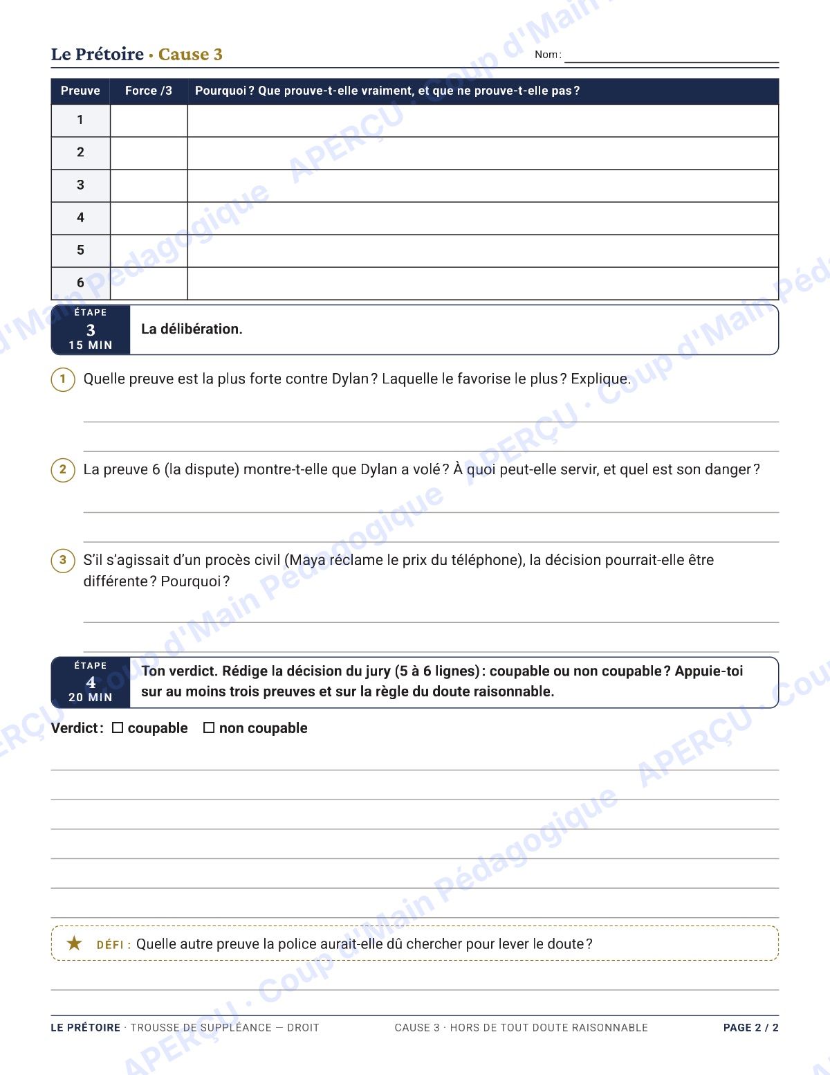 Page 6 — Droit criminel et civil — 11e-12e, suppléance