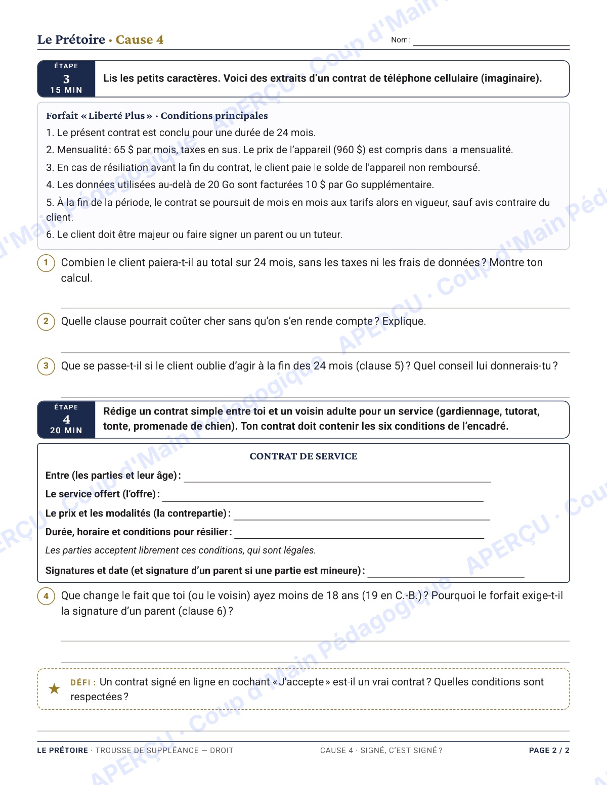 Page 8 — Droit criminel et civil — 11e-12e, suppléance