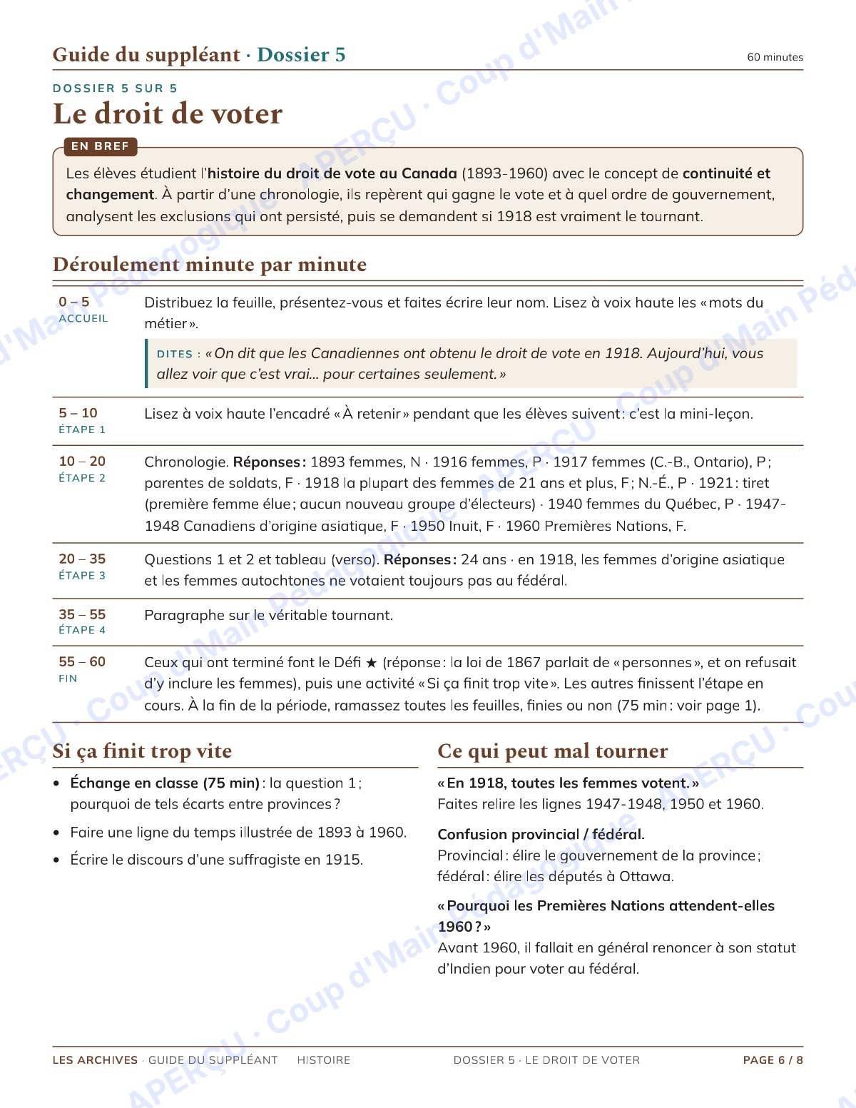 Page 6 — Les Archives (histoire) — 11e-12e, suppléance