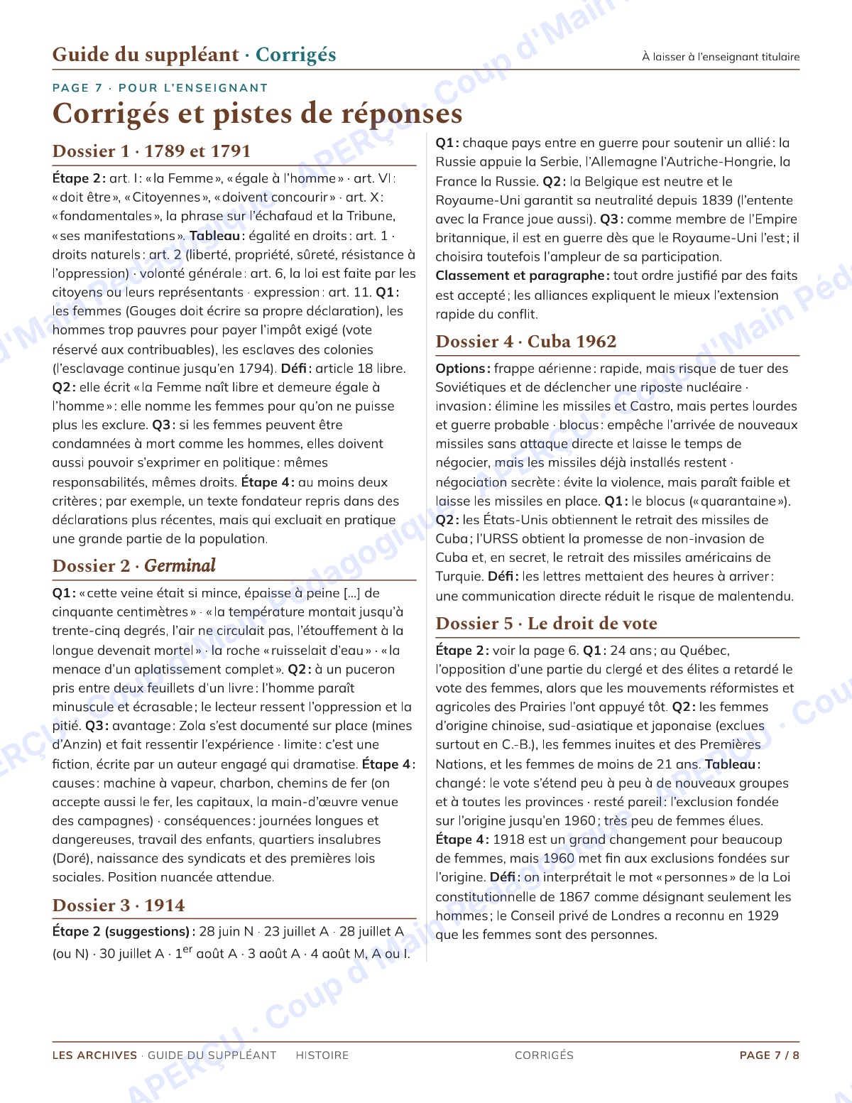 Page 7 — Les Archives (histoire) — 11e-12e, suppléance
