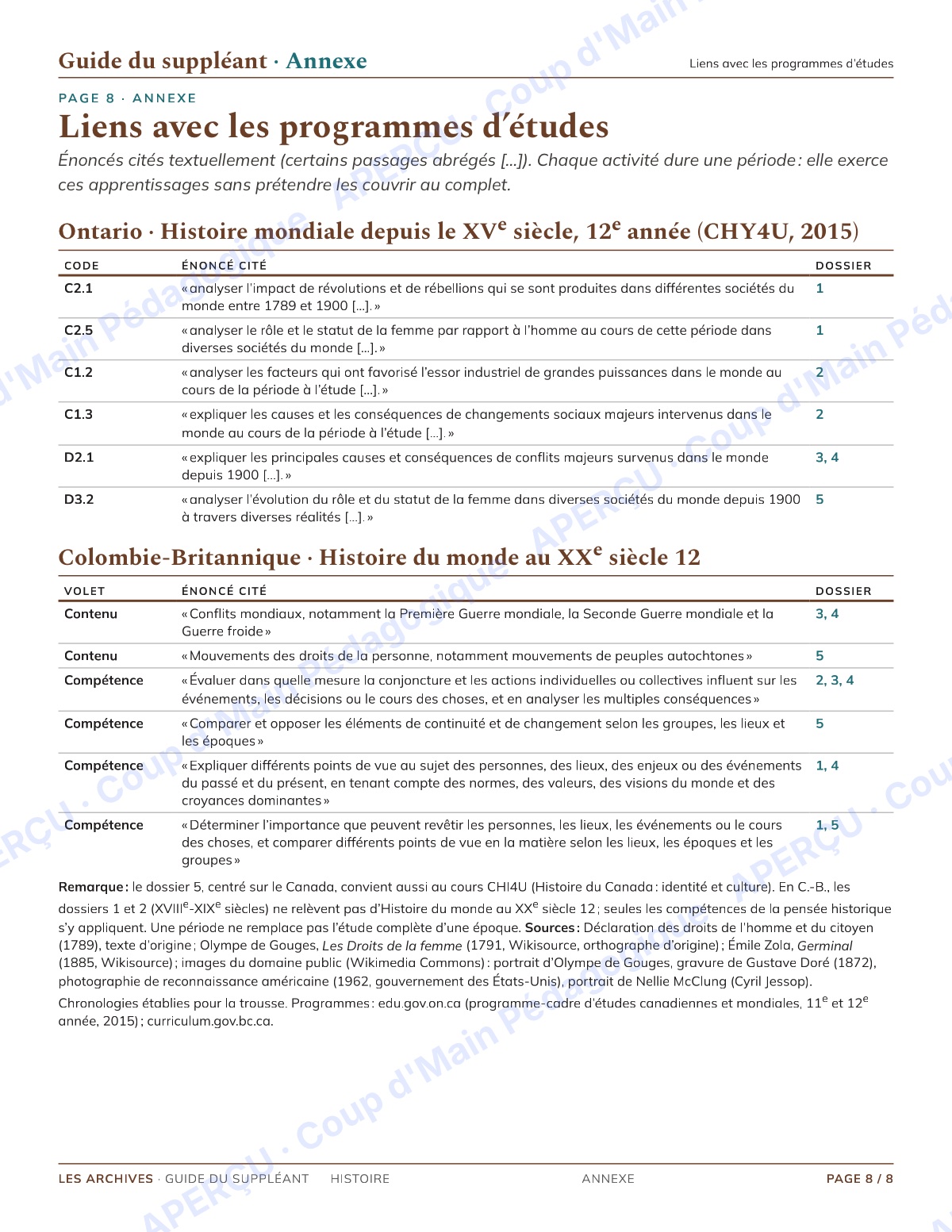Page 8 — Les Archives (histoire) — 11e-12e, suppléance