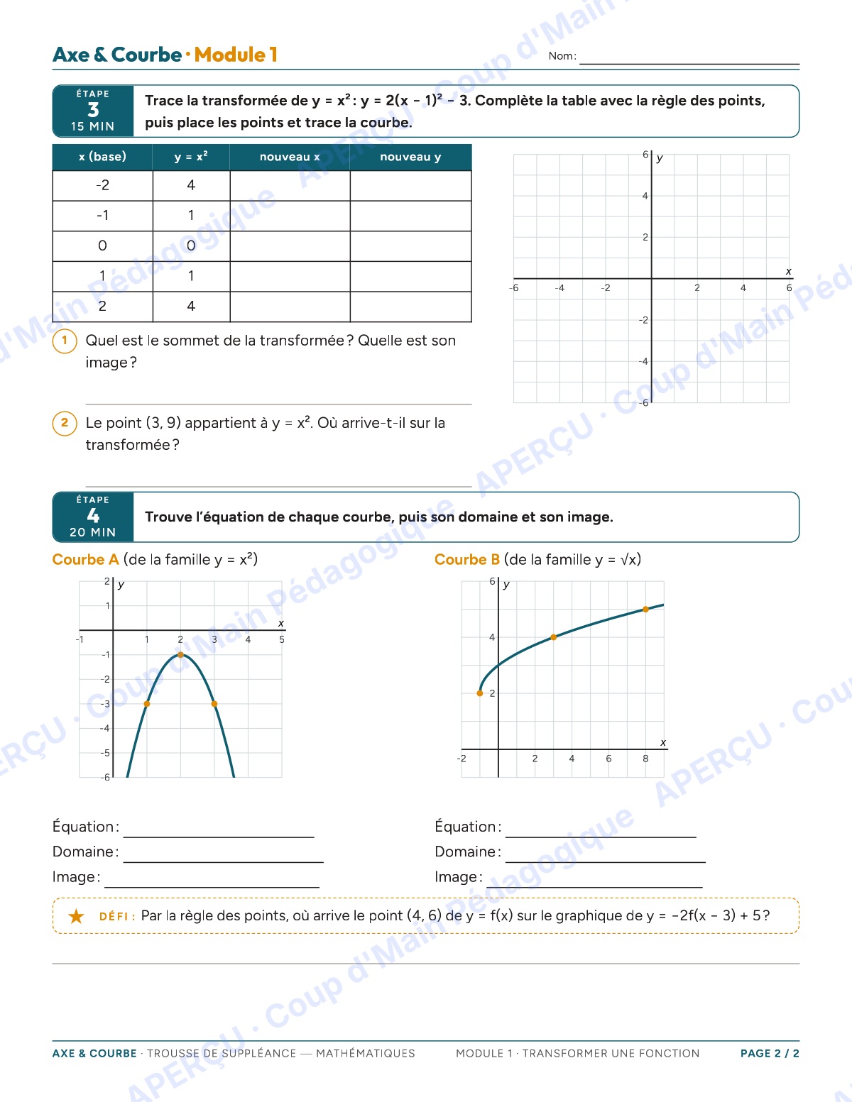 Page 2 — Mathématiques — 11e-12e, trousse de suppléance
