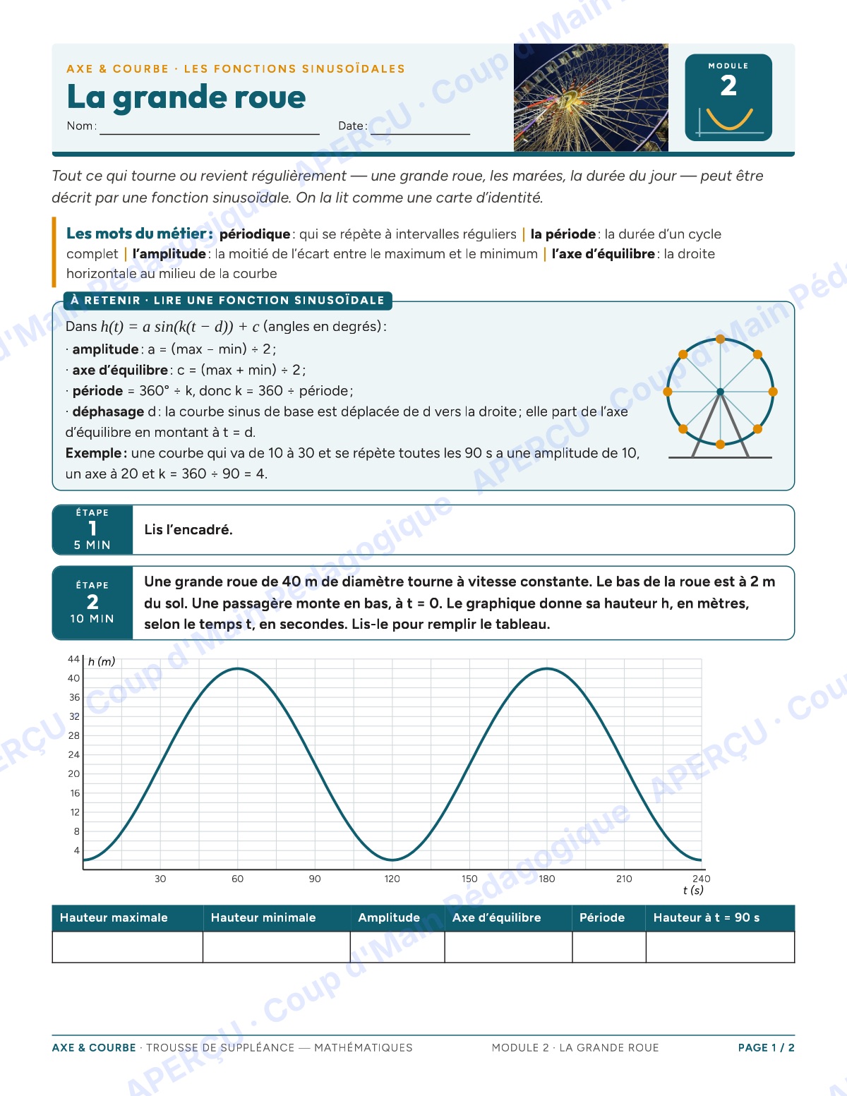 Page 3 — Mathématiques — 11e-12e, trousse de suppléance
