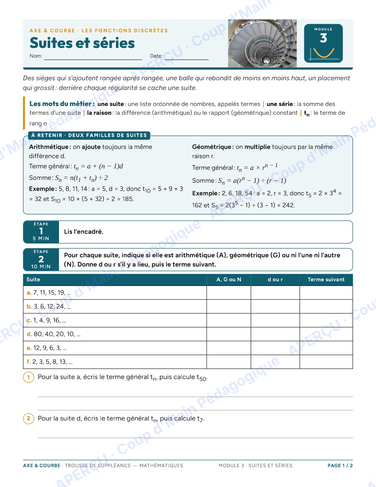 Page 5 — Mathématiques — 11e-12e, trousse de suppléance