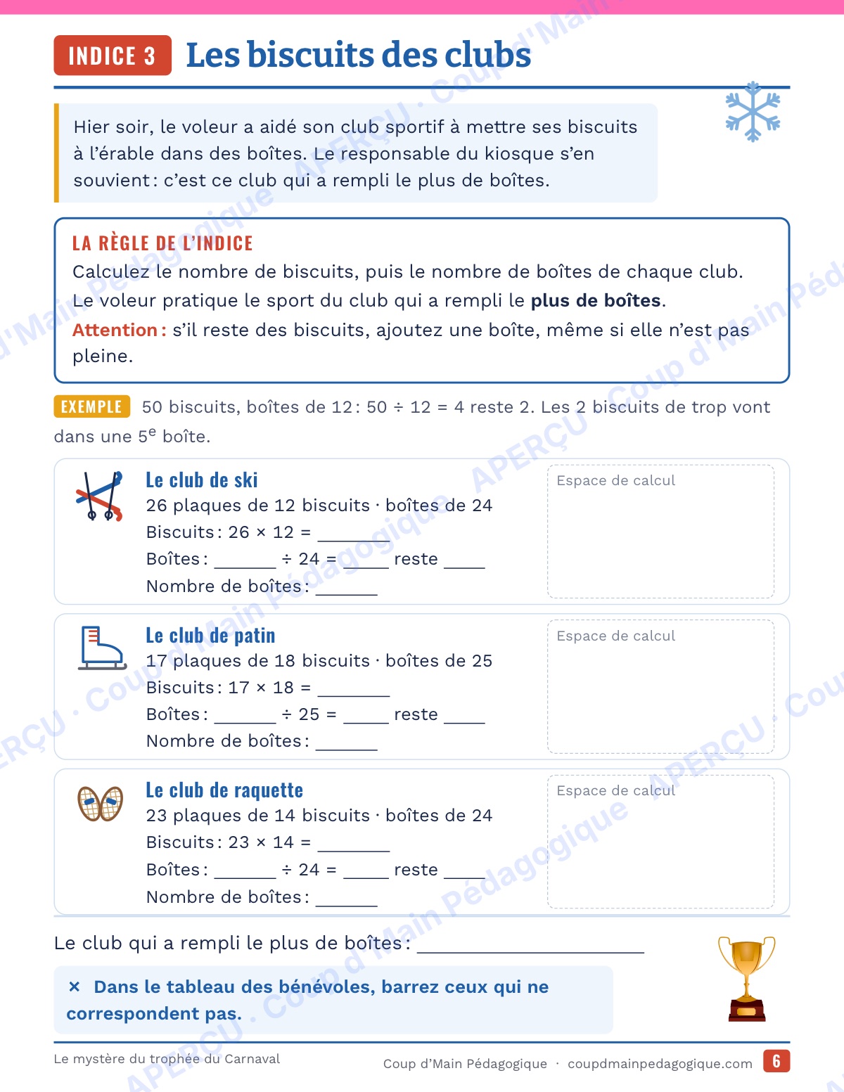 Page 6 — Le mystère du trophée du Carnaval — 5e-6e, enquête