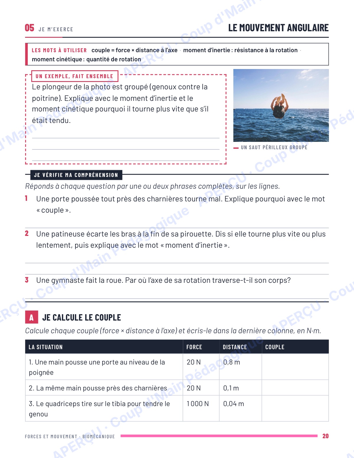 Page 3 — Forces et mouvement — 11e année, IB SEHS, unité