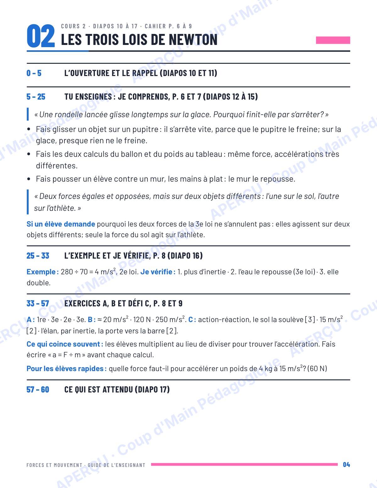 Page 8 — Forces et mouvement — 11e année, IB SEHS, unité