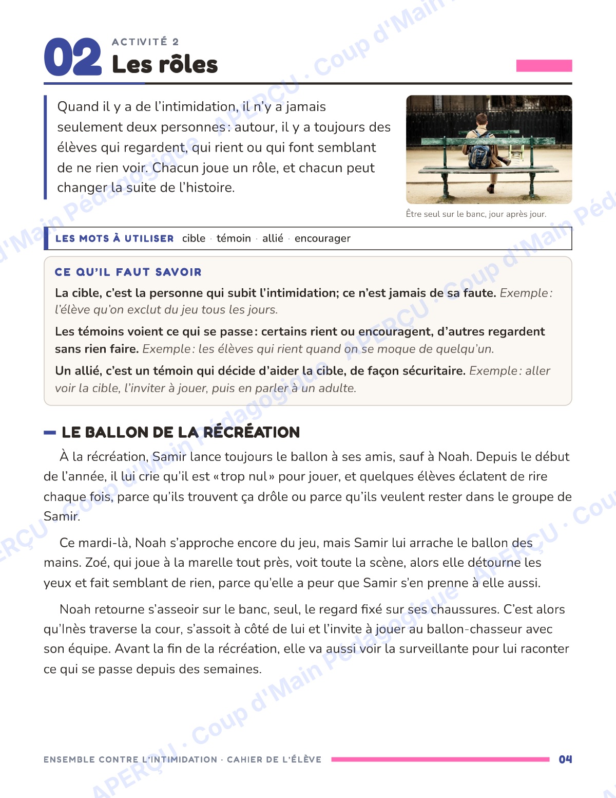 Page 4 — Ensemble contre l'intimidation — 4e-6e, unité