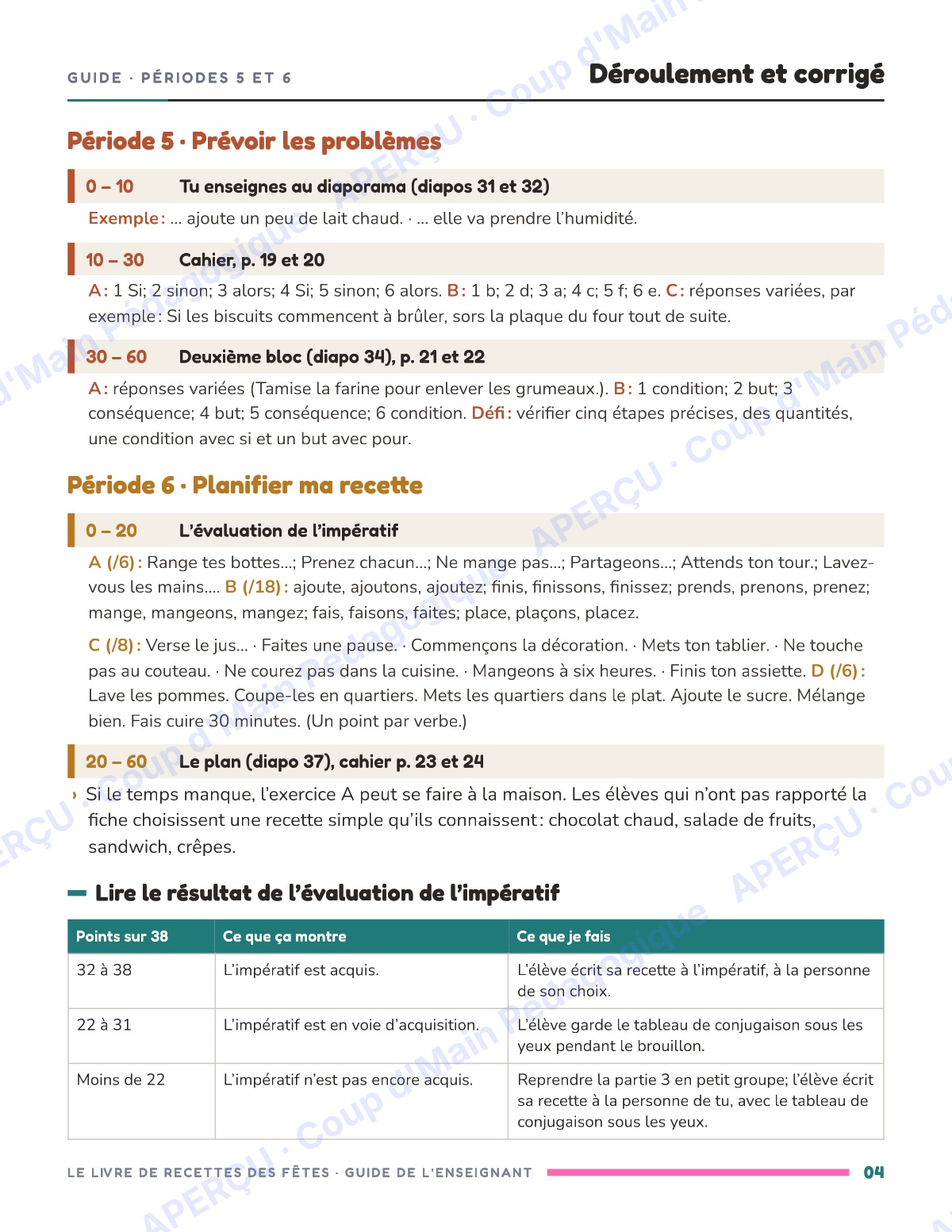 Page 4 — Le livre de recettes des Fêtes — 4e année, unité
