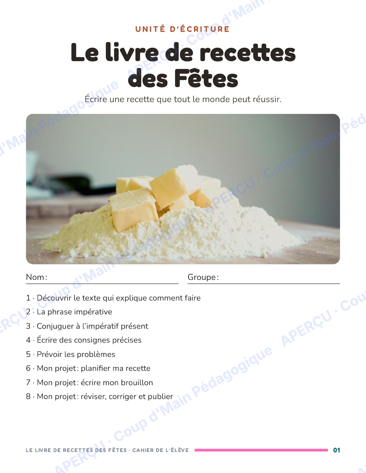 Page 7 — Le livre de recettes des Fêtes — 4e année, unité