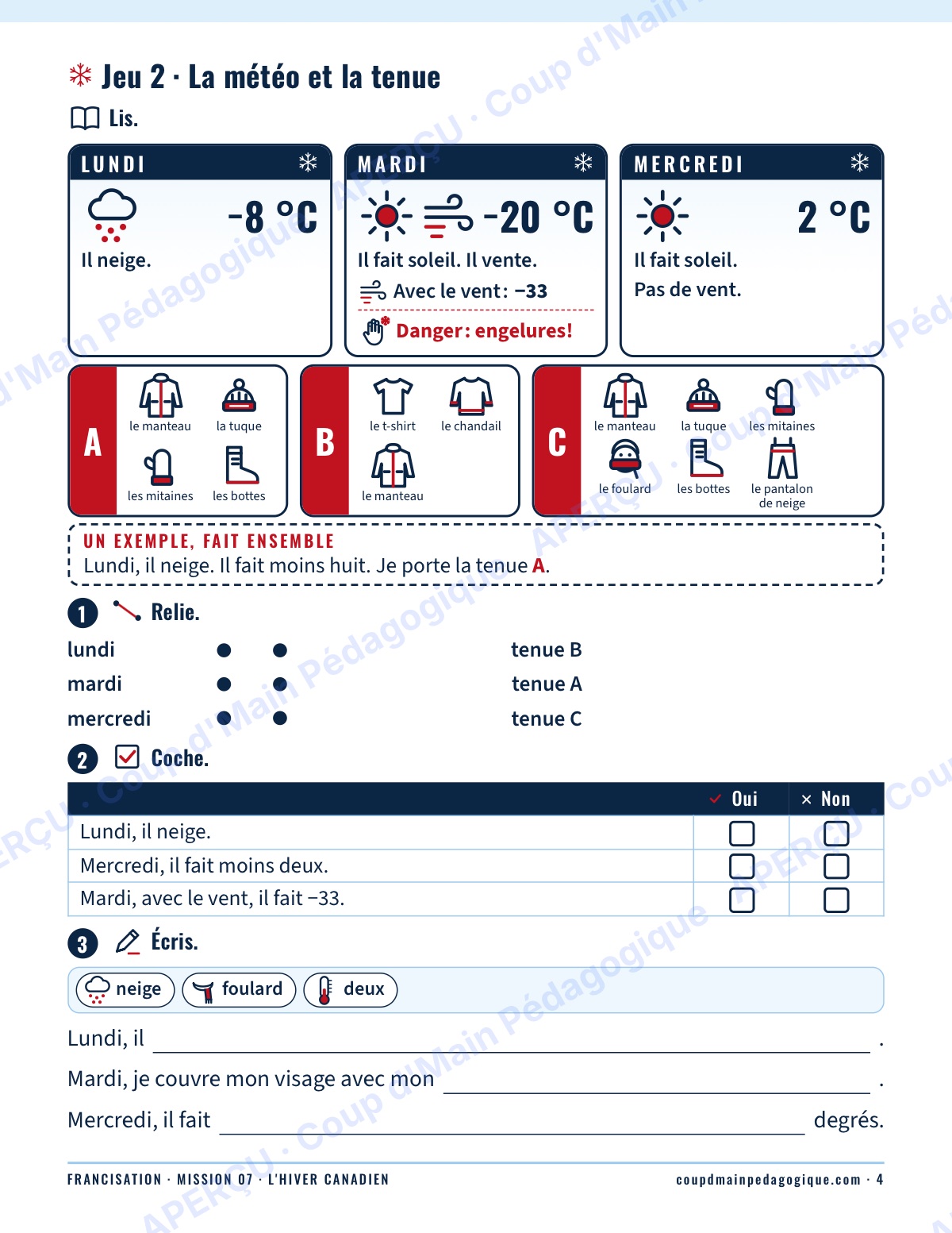 Page 4 — Mission 7 : l'hiver canadien — 7e-9e, francisation