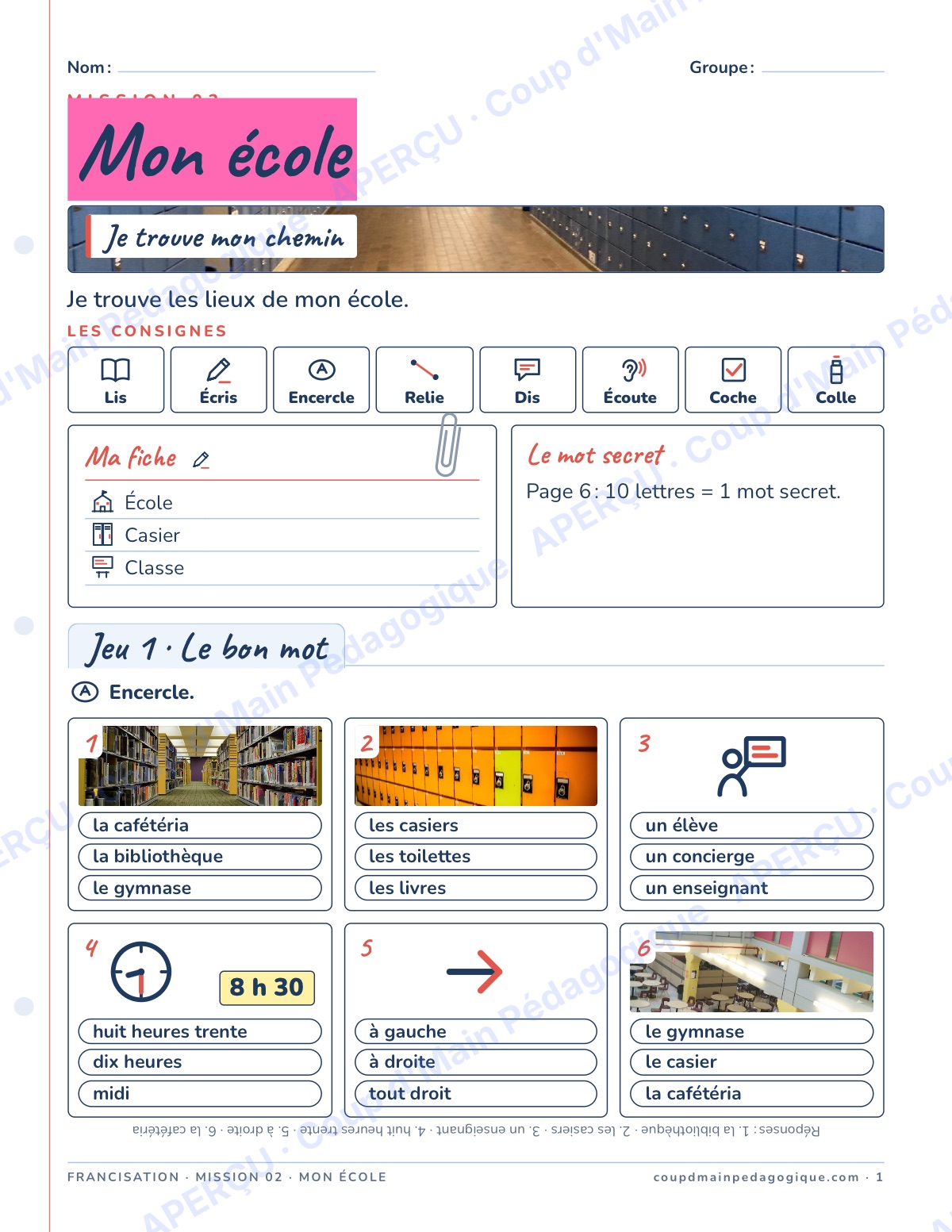 Page 8 — Francisation — 7e-9e année, trousse complète