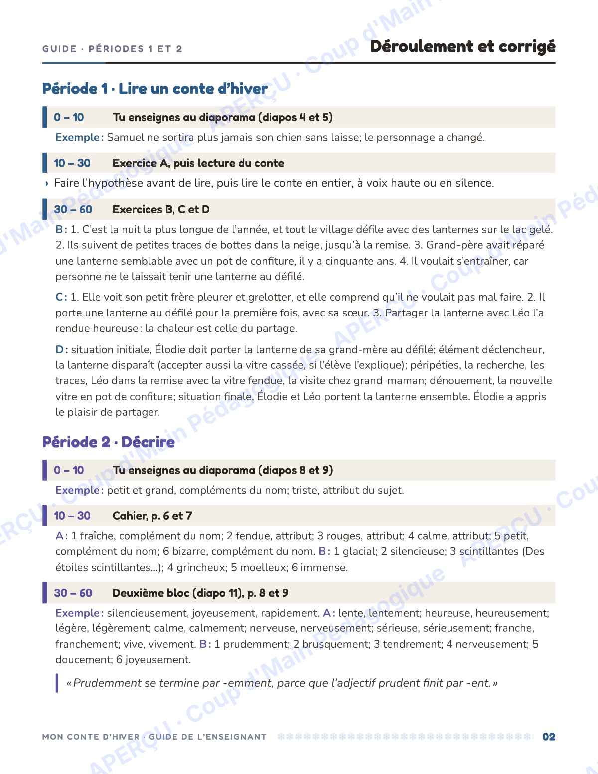 Page 2 — Mon conte d'hiver — 5e année, unité d'écriture