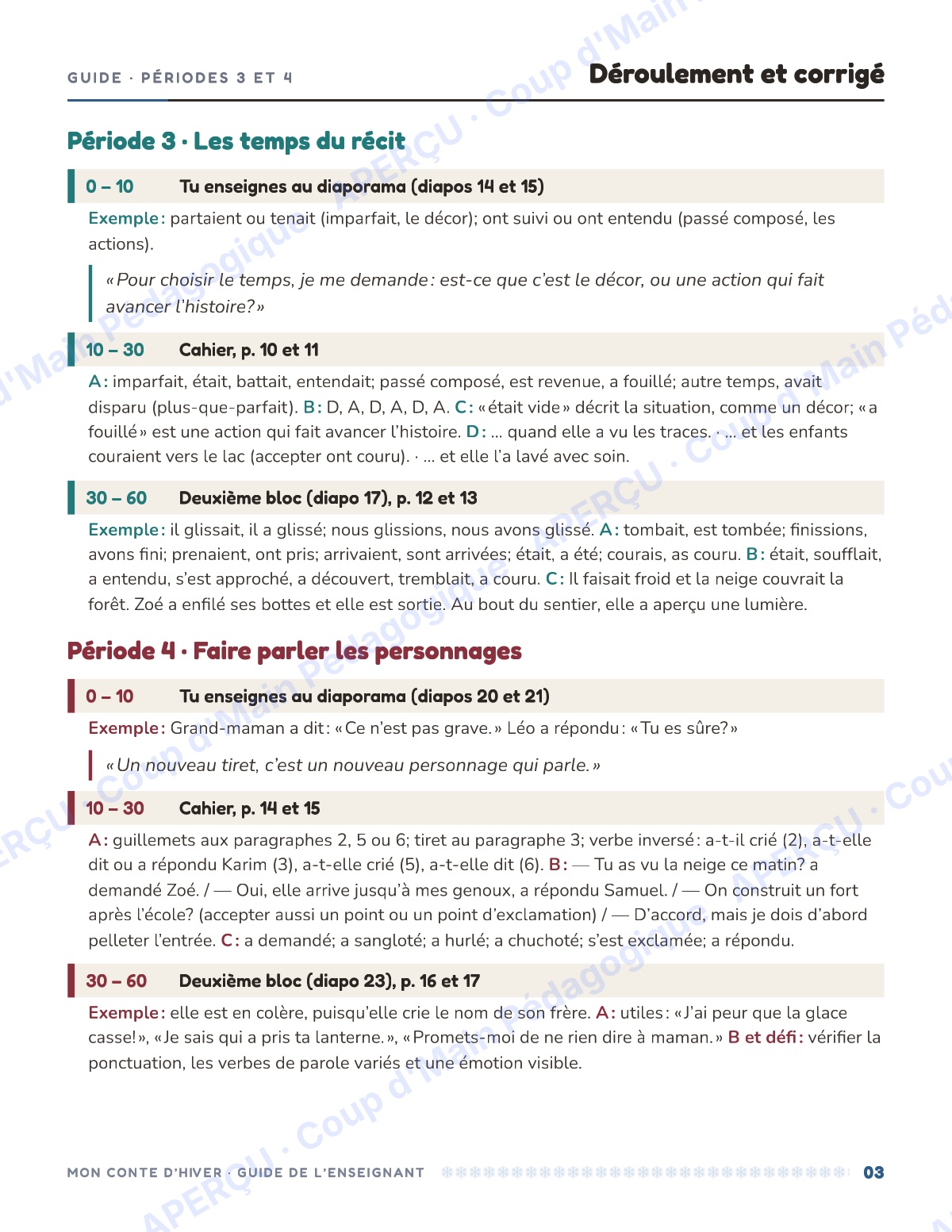 Page 3 — Mon conte d'hiver — 5e année, unité d'écriture